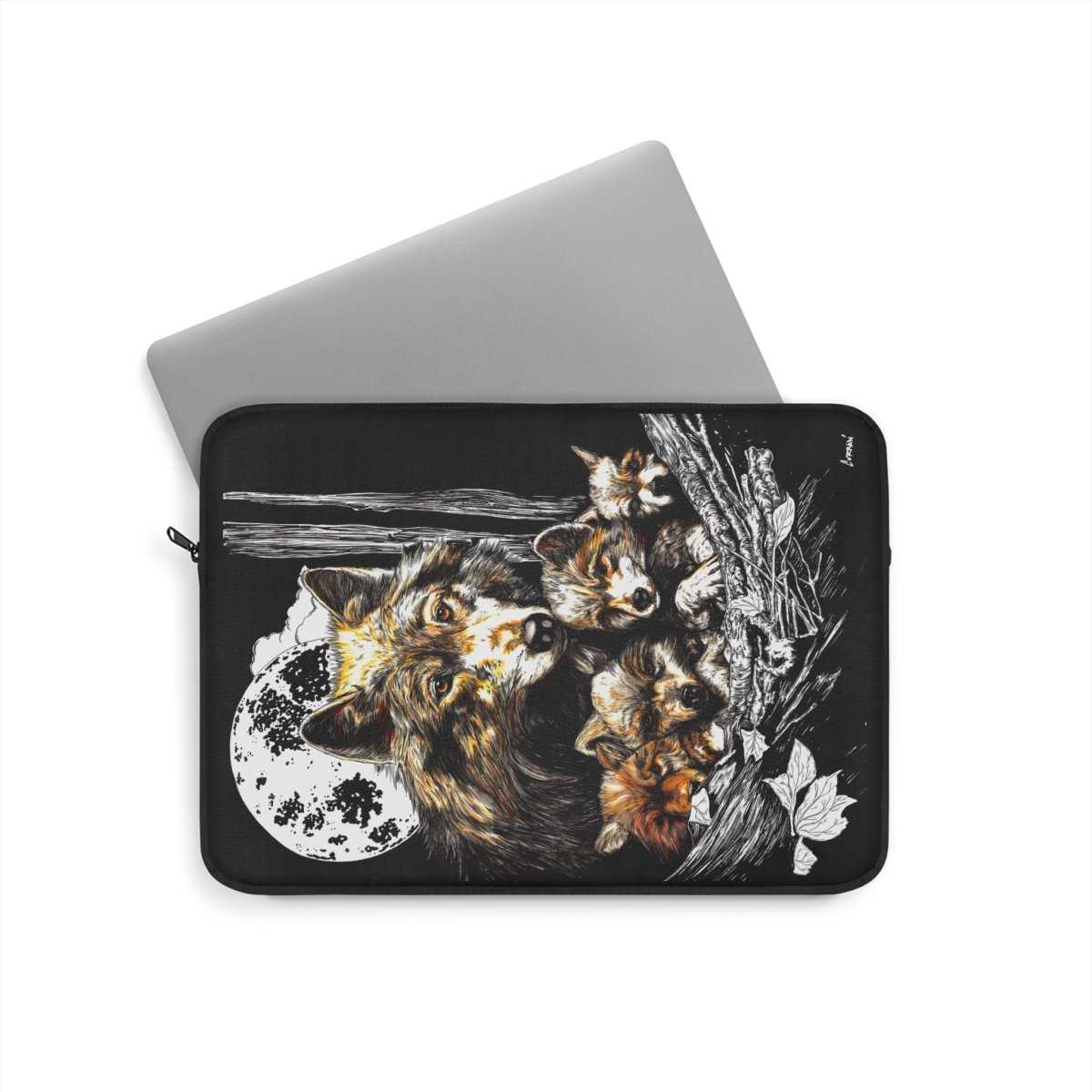 Wolf Family Laptop Sleeve - Nature - Inspired Design for Animal Lovers - Curran Artworks