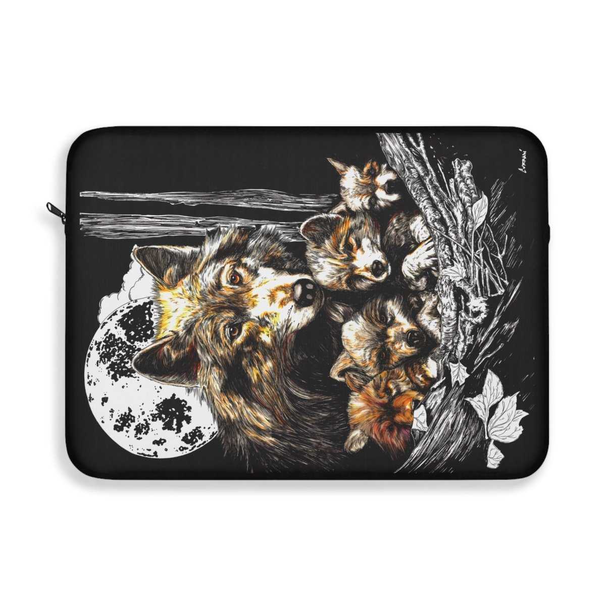 Wolf Family Laptop Sleeve - Nature - Inspired Design for Animal Lovers - Curran Artworks