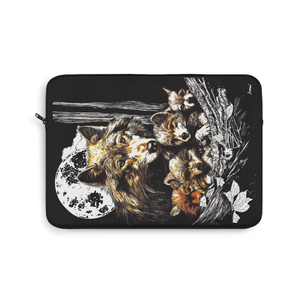 Wolf Family Laptop Sleeve - Nature - Inspired Design for Animal Lovers - Curran Artworks