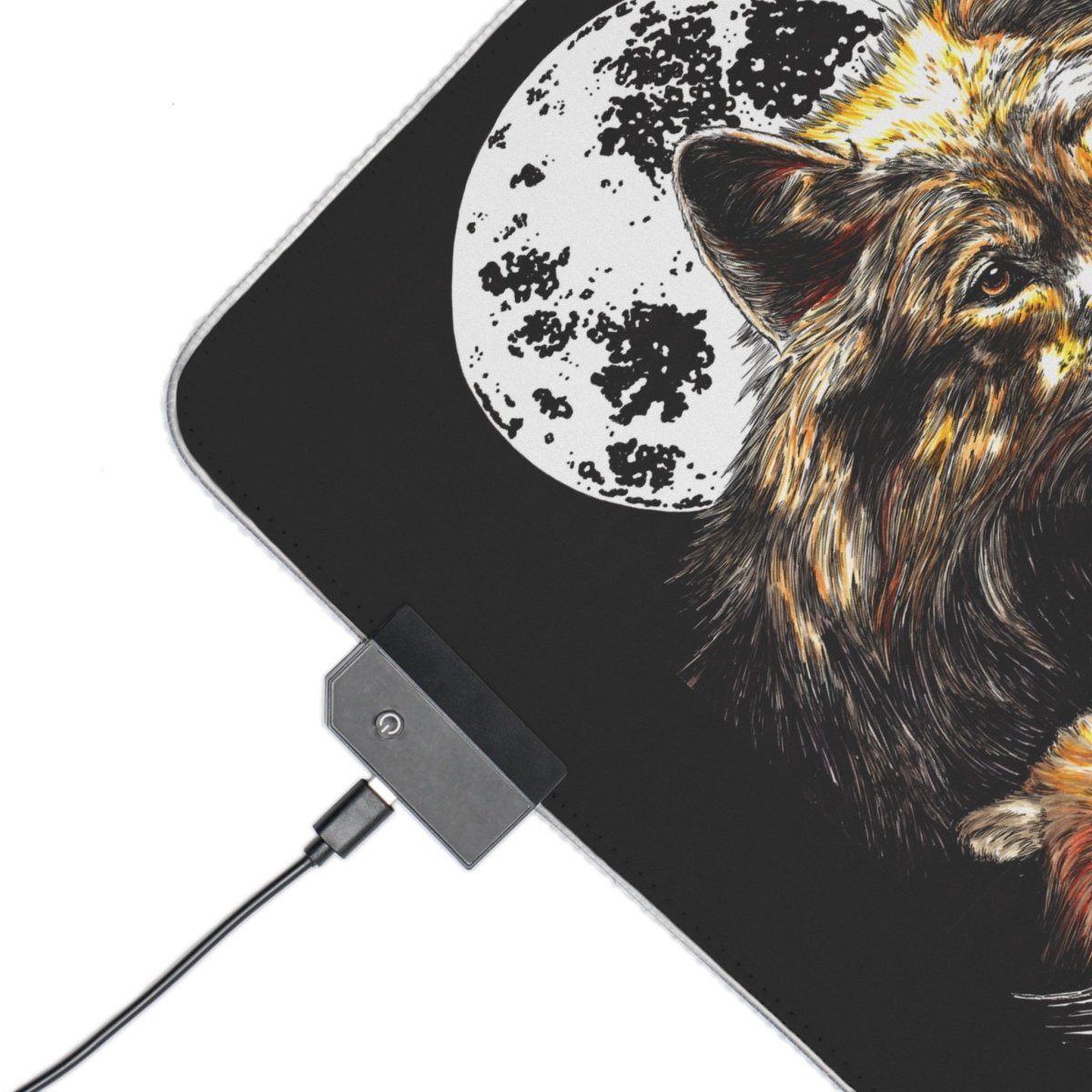 Wolf Family LED Gaming Mouse Pad - Illuminated Desk Accessory for Gamers - Curran Artworks