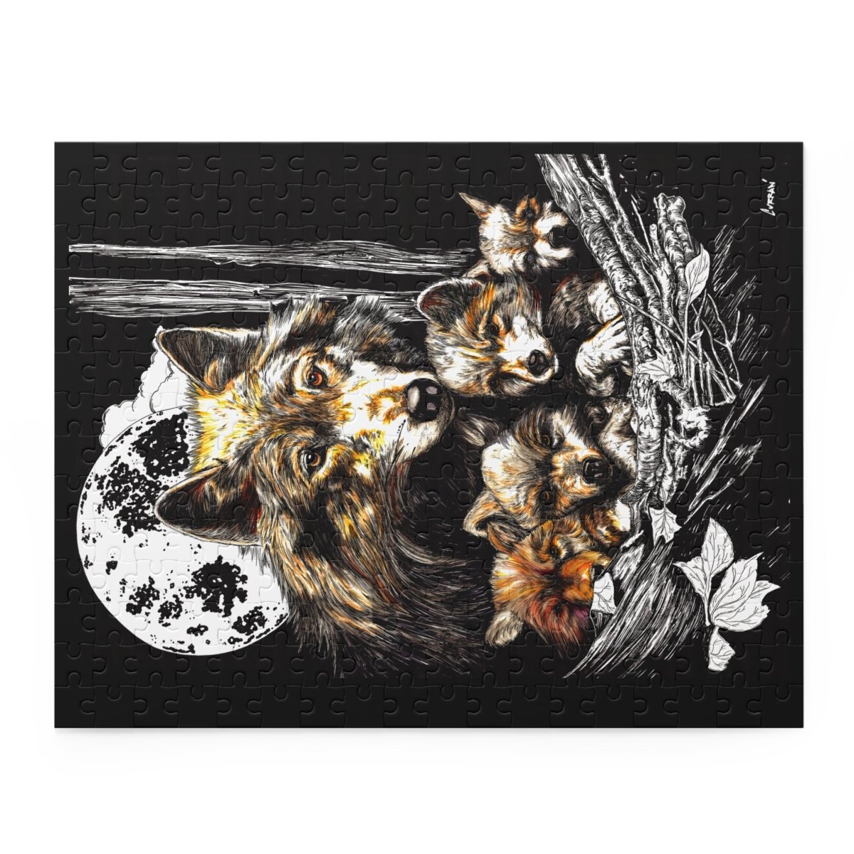 Wolf Family Puzzle - 120, 252, 500 - Piece Jigsaw for Nature Lovers - Curran Artworks