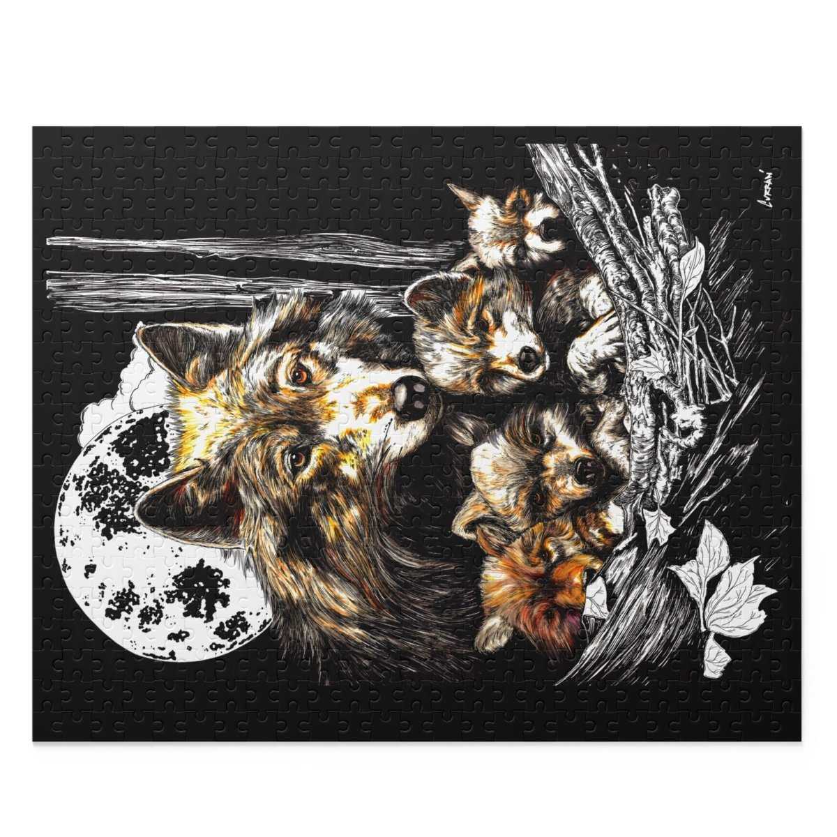 Wolf Family Puzzle - 120, 252, 500 - Piece Jigsaw for Nature Lovers - Curran Artworks