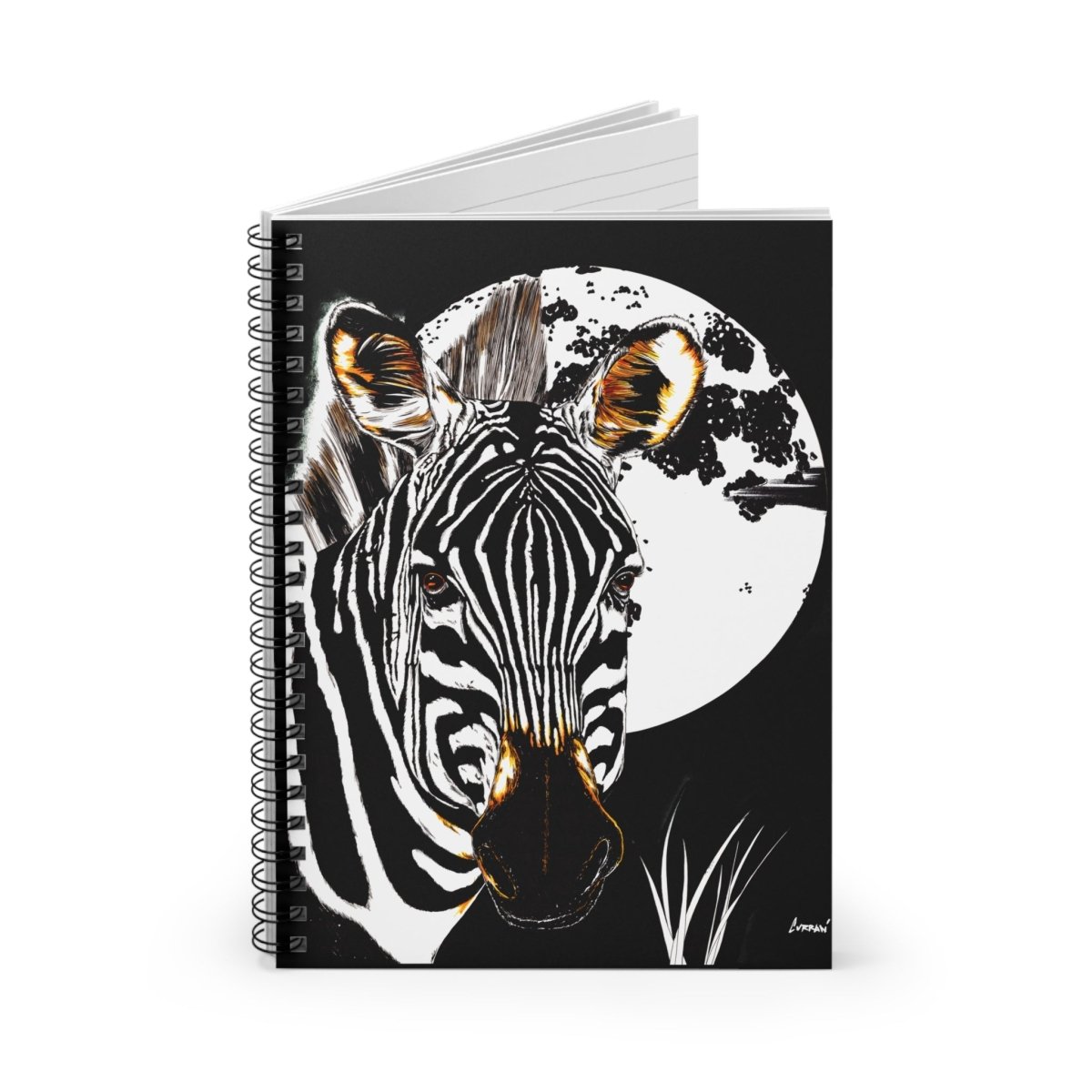 Zebra Art Spiral Notebook - Ruled Lines, Perfect for Nature Lovers - Curran Artworks