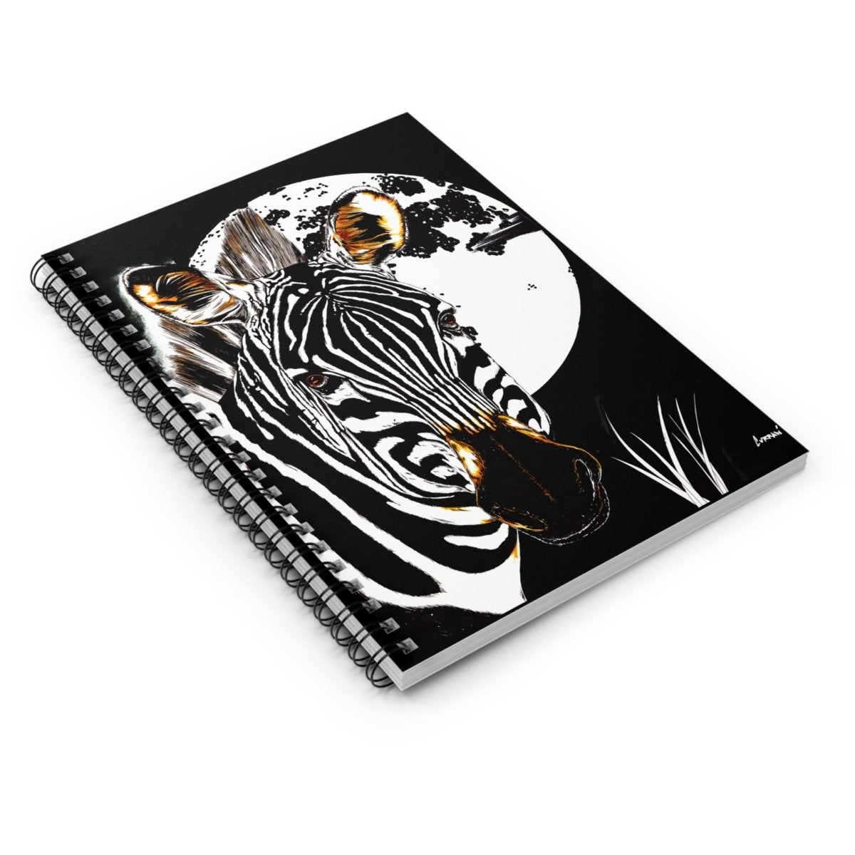 Zebra Art Spiral Notebook - Ruled Lines, Perfect for Nature Lovers - Curran Artworks