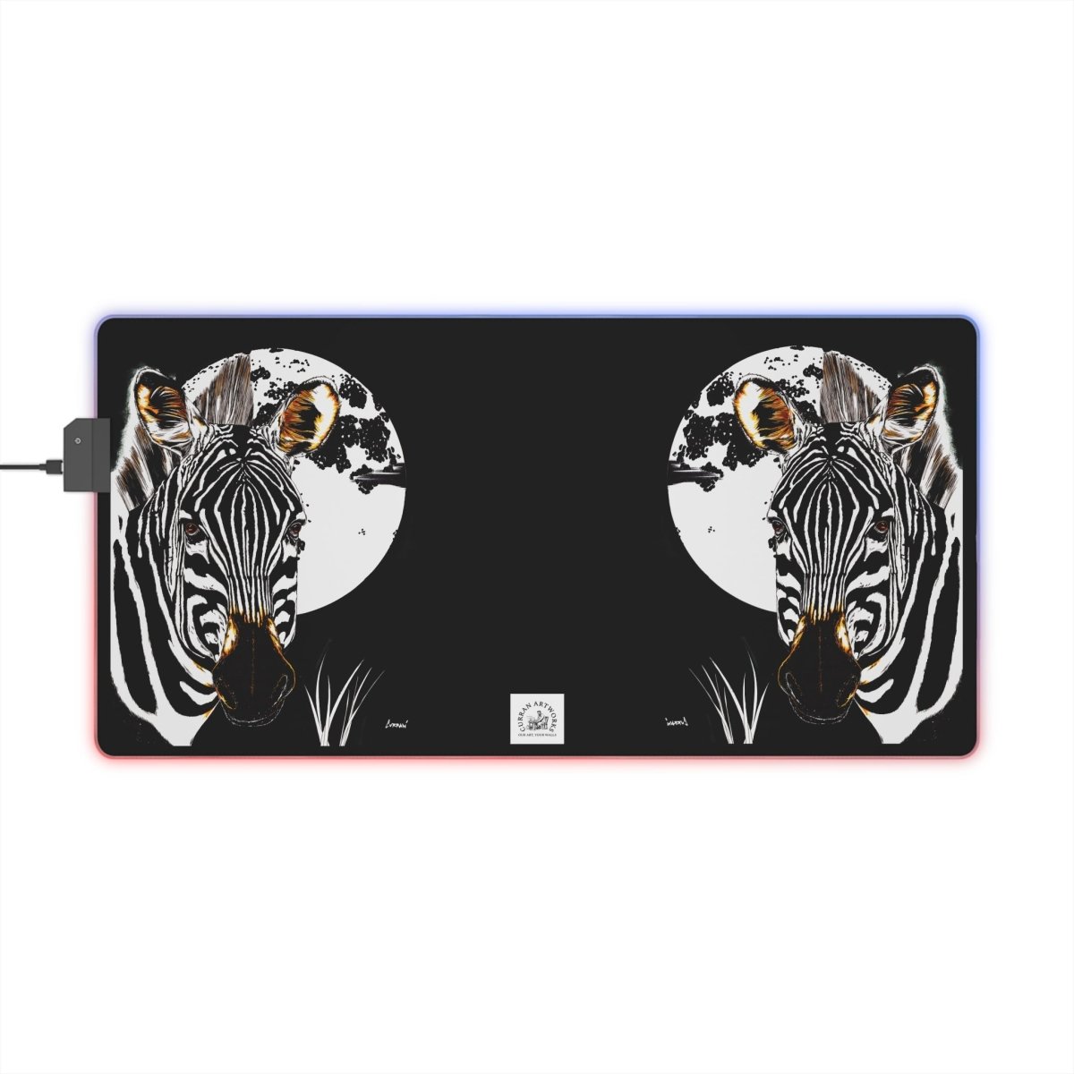 Zebra LED Gaming Mouse Pad - Perfect for Gamers and Animal Lovers - Curran Artworks