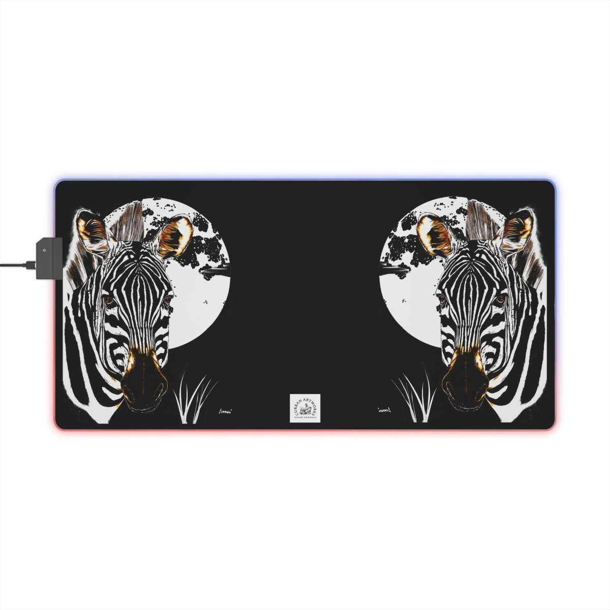 Zebra LED Gaming Mouse Pad - Perfect for Gamers and Animal Lovers - Curran Artworks