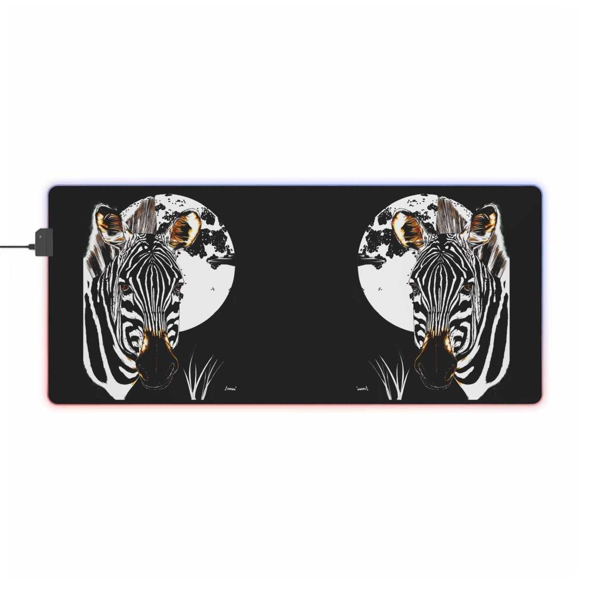 Zebra LED Gaming Mouse Pad - Perfect for Gamers and Animal Lovers - Curran Artworks