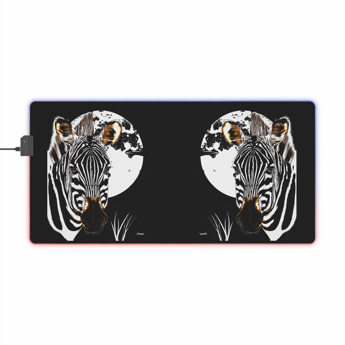 Zebra LED Gaming Mouse Pad - Perfect for Gamers and Animal Lovers - Curran Artworks