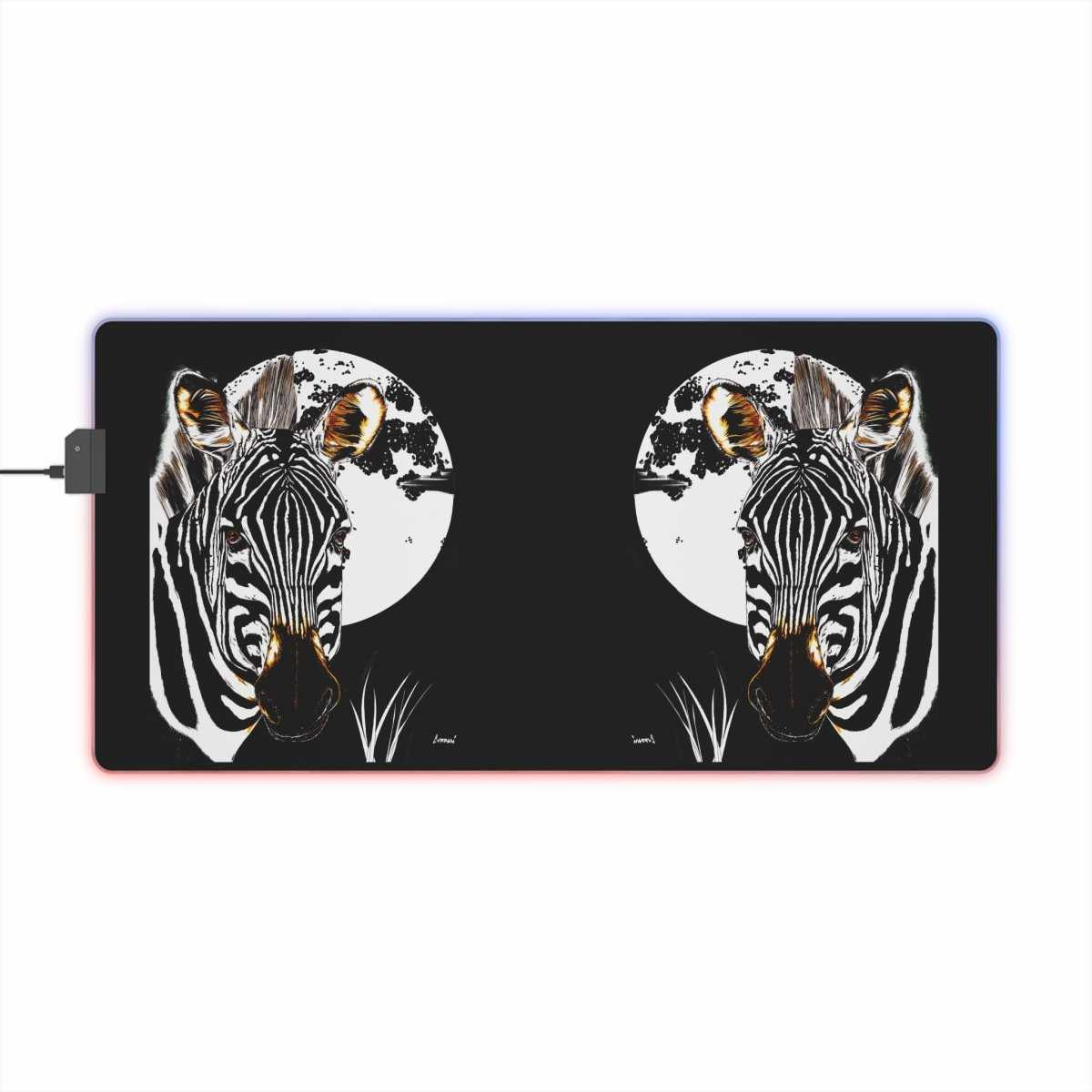 Zebra LED Gaming Mouse Pad - Perfect for Gamers and Animal Lovers - Curran Artworks