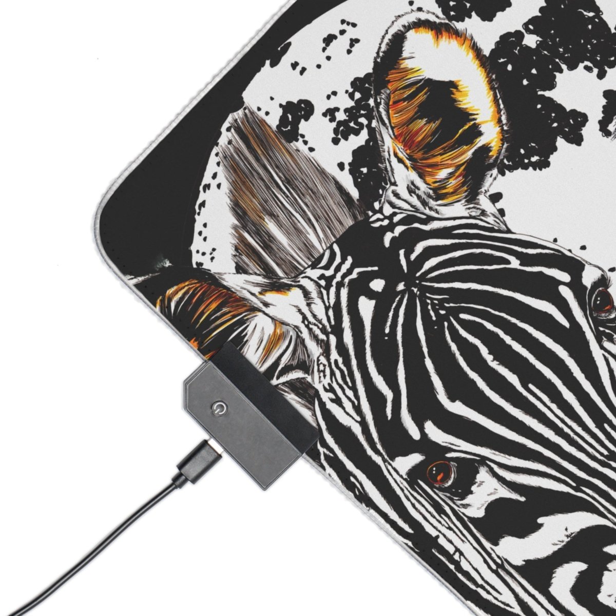 Zebra LED Gaming Mouse Pad - Perfect for Gamers and Animal Lovers - Curran Artworks