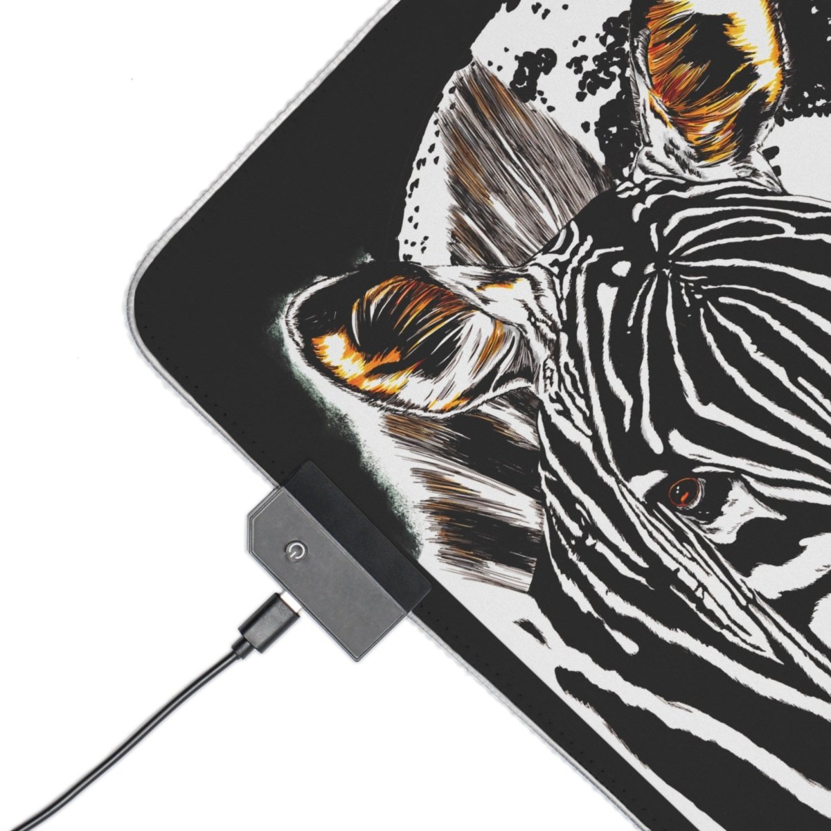 Zebra LED Gaming Mouse Pad - Perfect for Gamers and Animal Lovers - Curran Artworks
