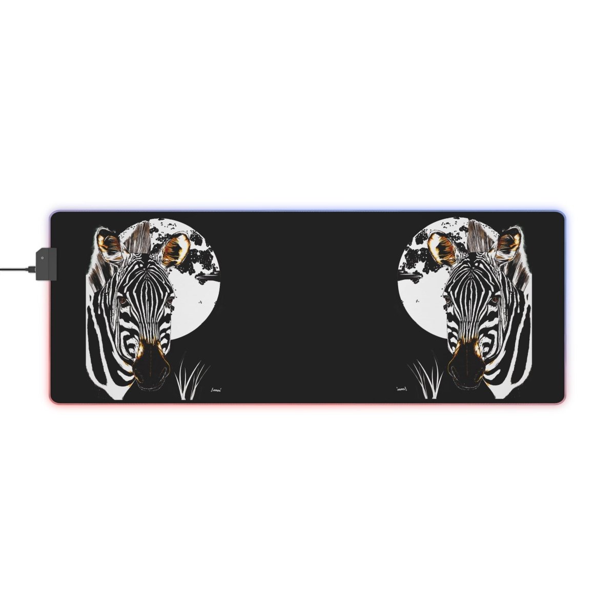 Zebra LED Gaming Mouse Pad - Perfect for Gamers and Animal Lovers - Curran Artworks