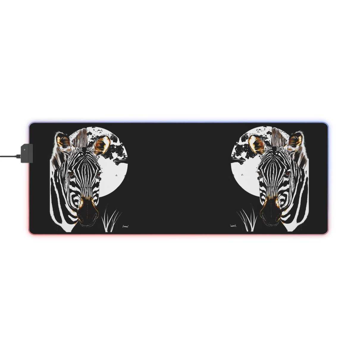 Zebra LED Gaming Mouse Pad - Perfect for Gamers and Animal Lovers - Curran Artworks