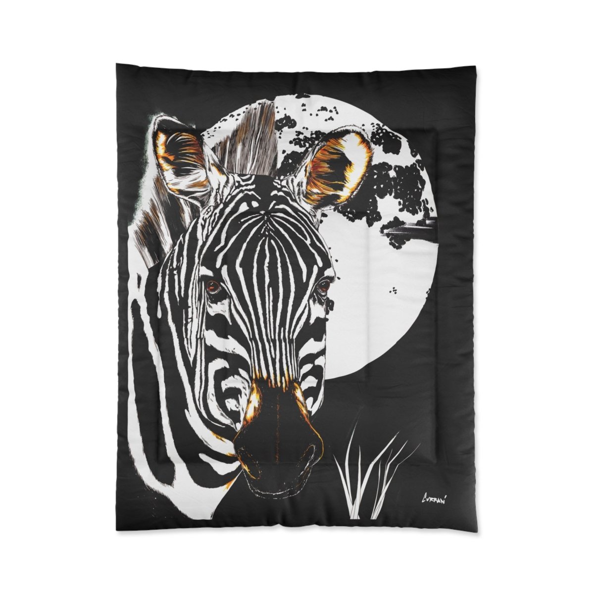 Zebra Print Comforter - Bold Animal Design for Stylish Bedrooms - Curran Artworks