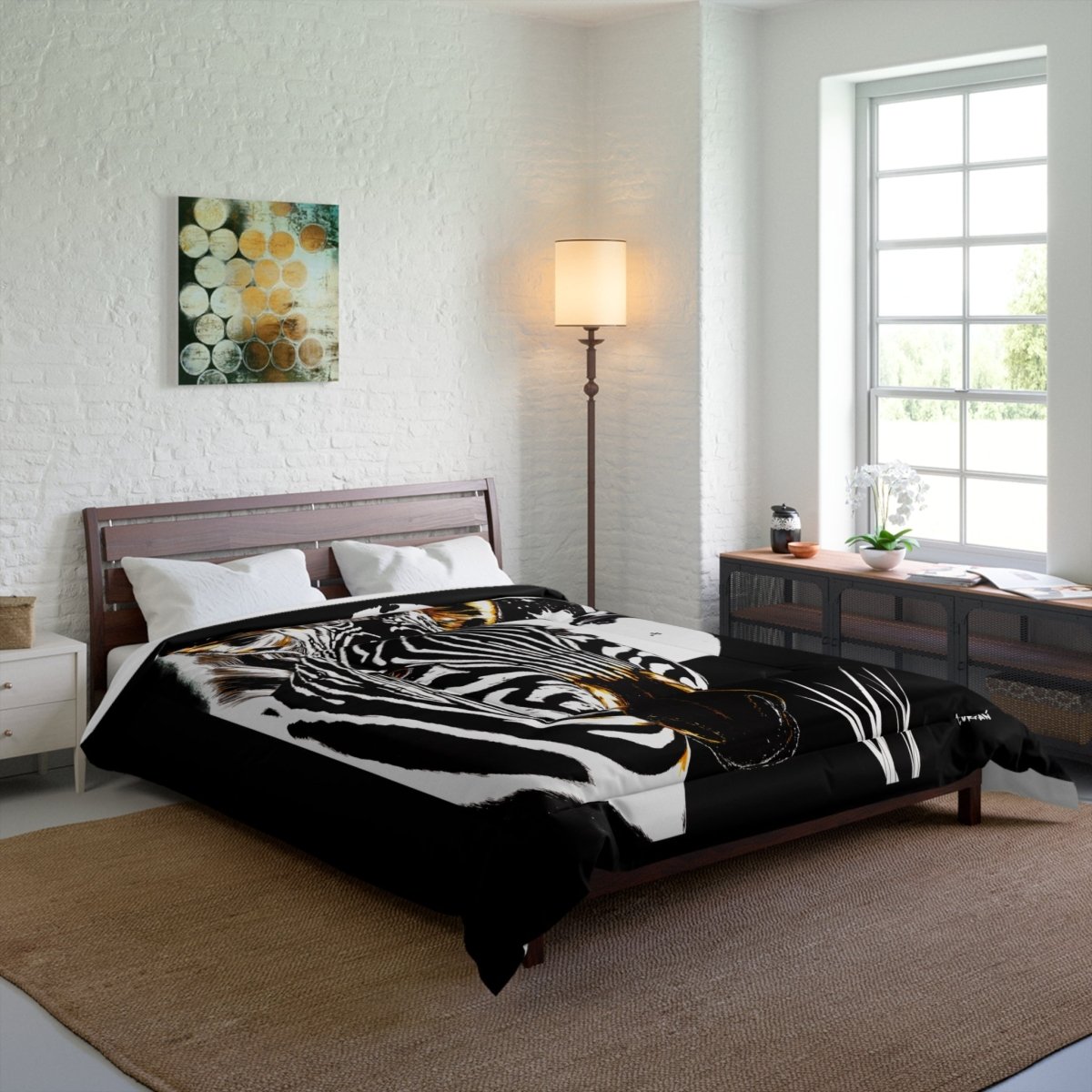 Zebra Print Comforter - Bold Animal Design for Stylish Bedrooms - Curran Artworks