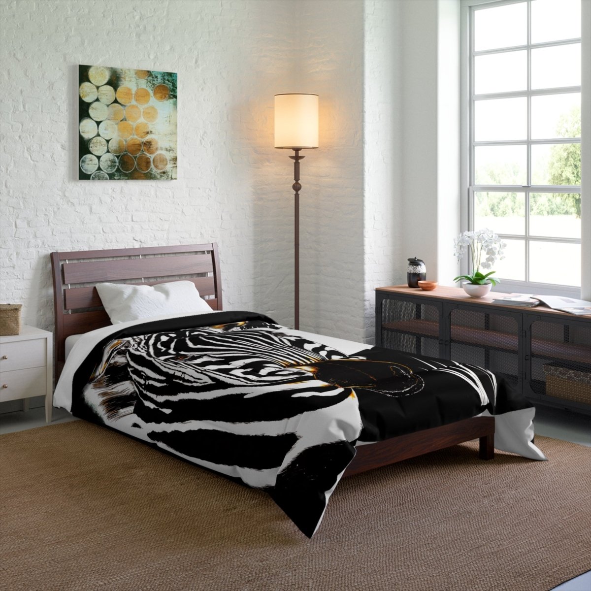 Zebra Print Comforter - Bold Animal Design for Stylish Bedrooms - Curran Artworks