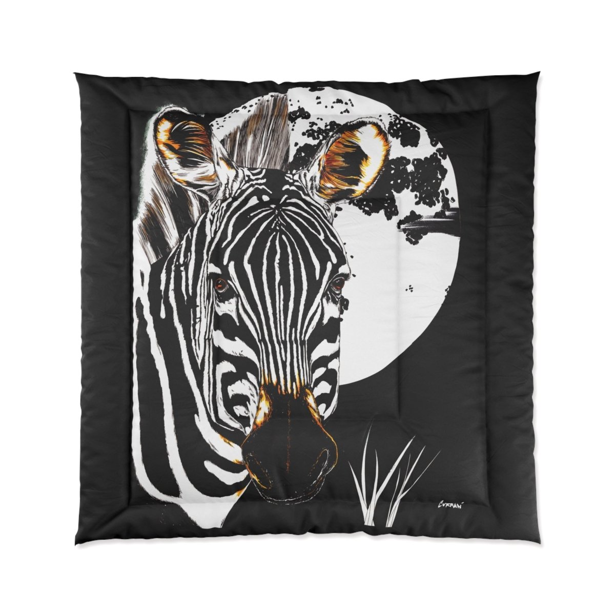 Zebra Print Comforter - Bold Animal Design for Stylish Bedrooms - Curran Artworks