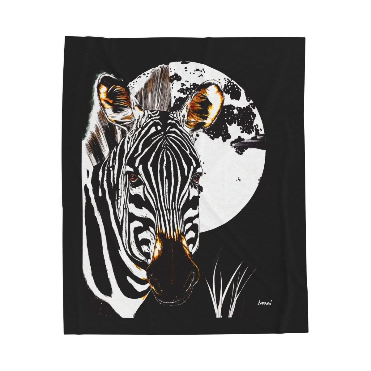 Zebra Print Velveteen Plush Blanket - Cozy Animal - Inspired Home Decor - Curran Artworks