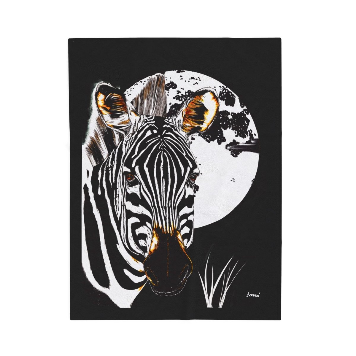 Zebra Print Velveteen Plush Blanket - Cozy Animal - Inspired Home Decor - Curran Artworks