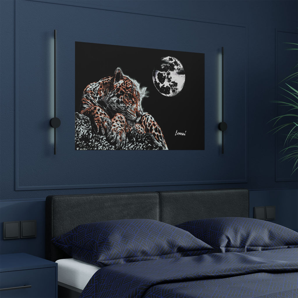 Majestic Leopard Satin Poster (300gsm) Moonlit Wildlife Art