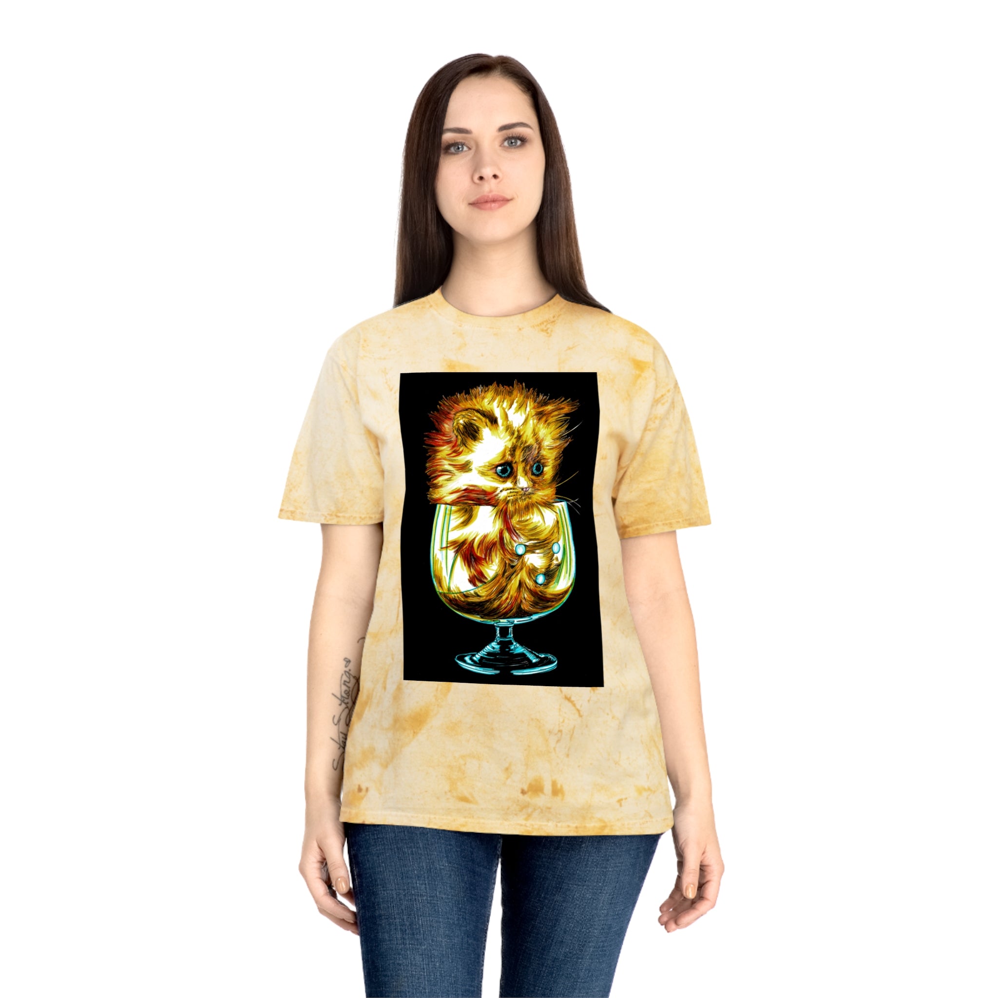 Color Blast Kitten T-Shirt – Artistic Tee for Cat Lovers