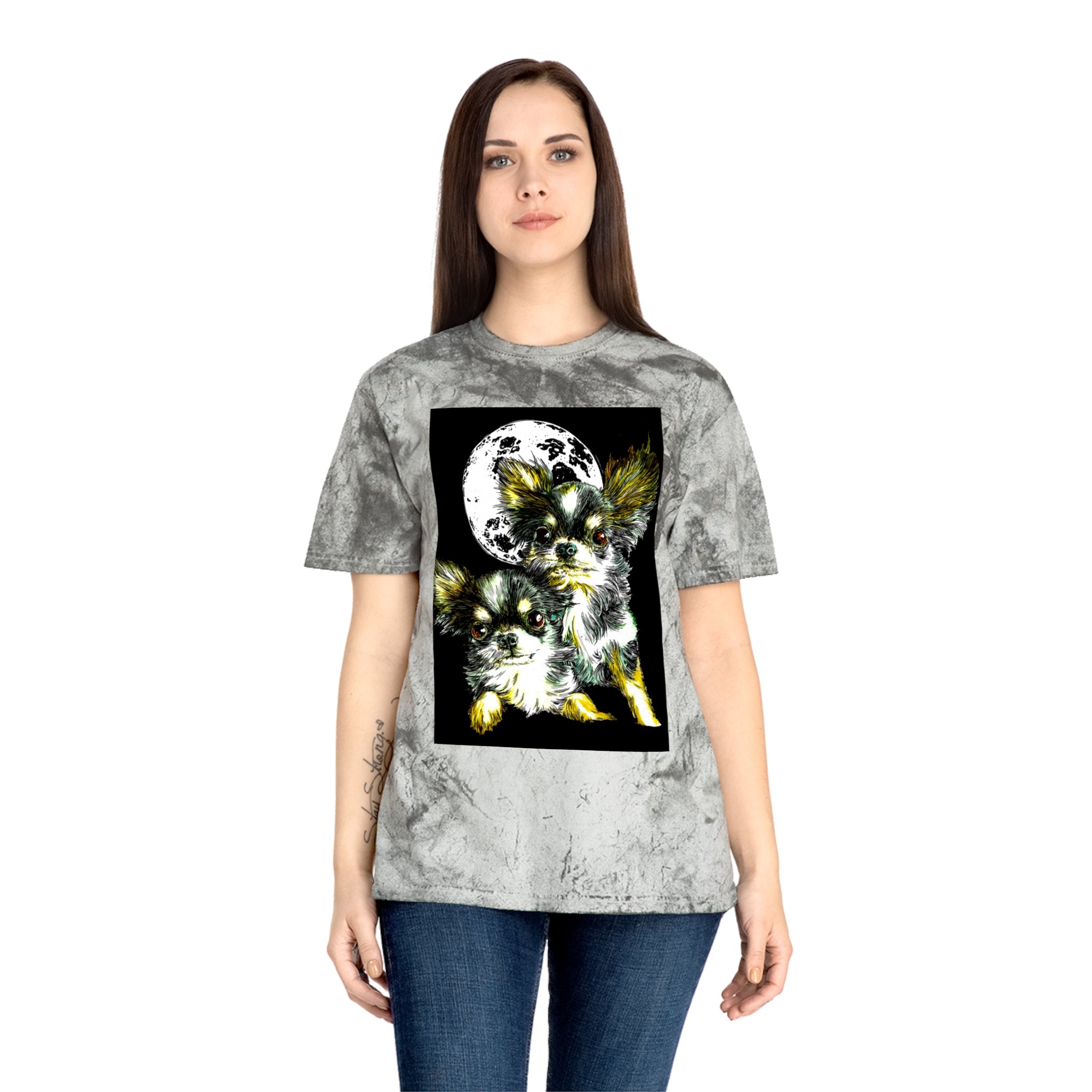 Chihuahua Unisex Color Blast T-Shirt - Moonlit Night Design