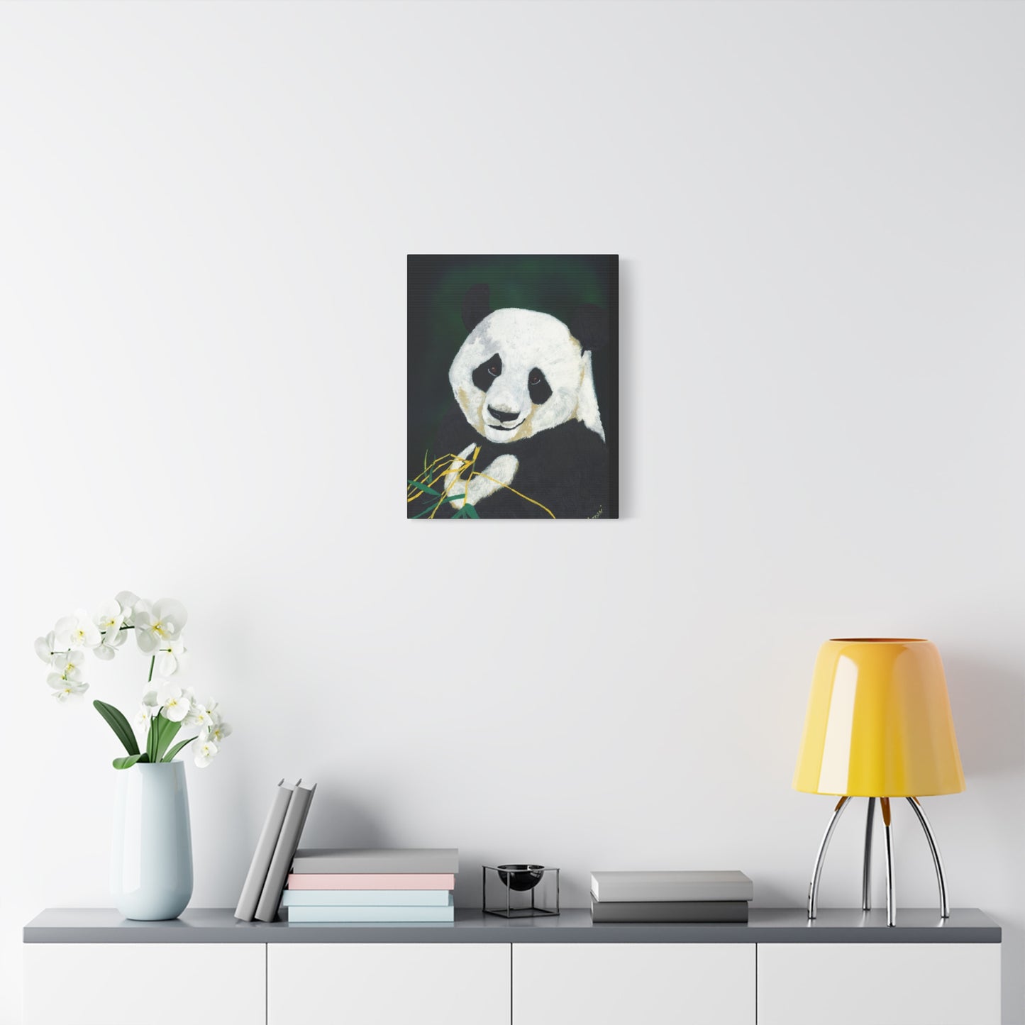 Panda Wall Art, Panda Print, Wildlife Art, Hand-Painted Panda, Nature Wall Decor, Bamboo Forest Art, Animal Lover Gift, Zen Decor. Printed on Matte Canvas, Stretched, 1.25"