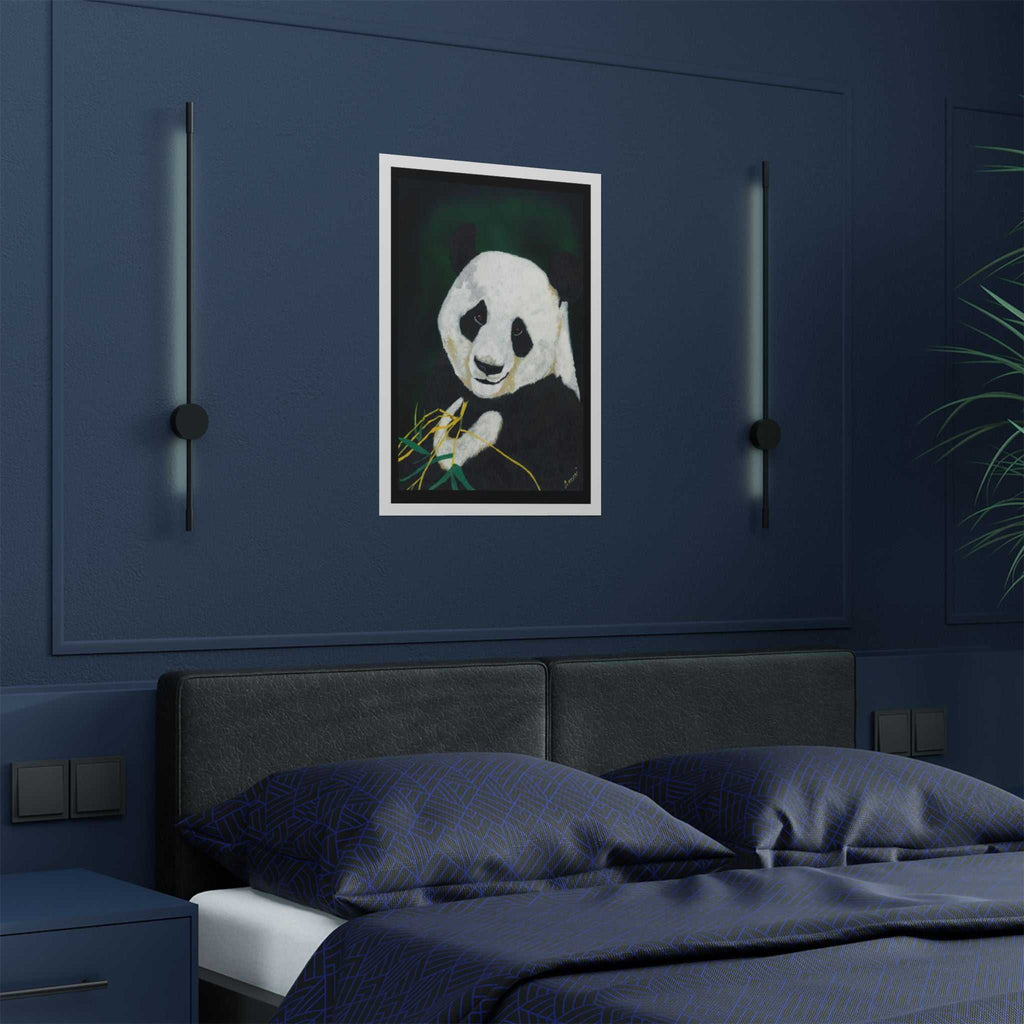 Giant Panda Portrait Satin Poster - Wall Art for Nature Lovers