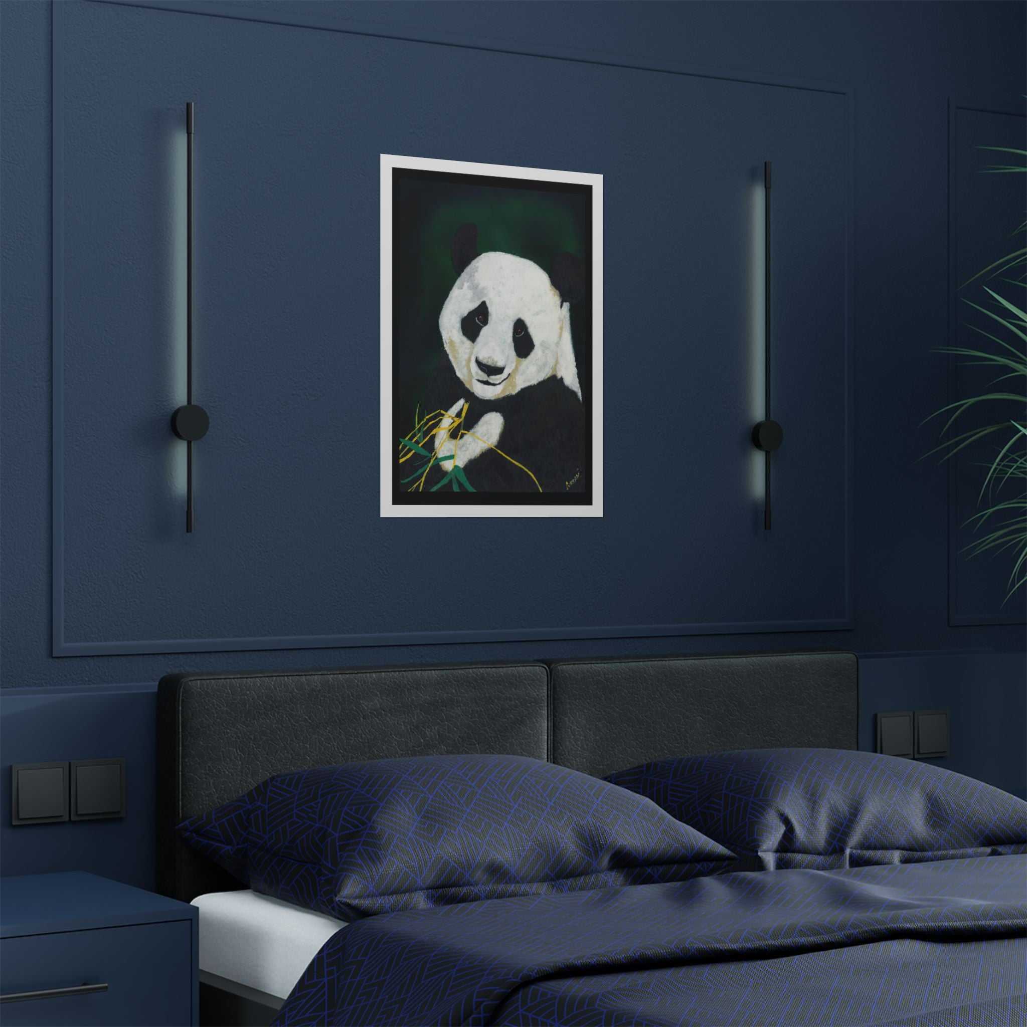 Giant Panda Portrait Satin Poster - Wall Art for Nature Lovers
