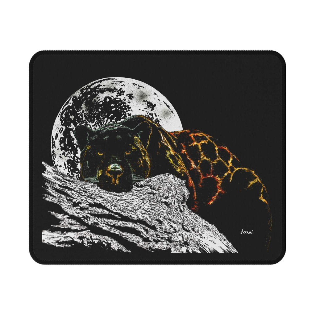 Panther Against Moon Non-Slip Gaming Mouse Pad