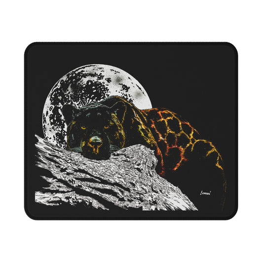 Panther Against Moon Non-Slip Gaming Mouse Pad