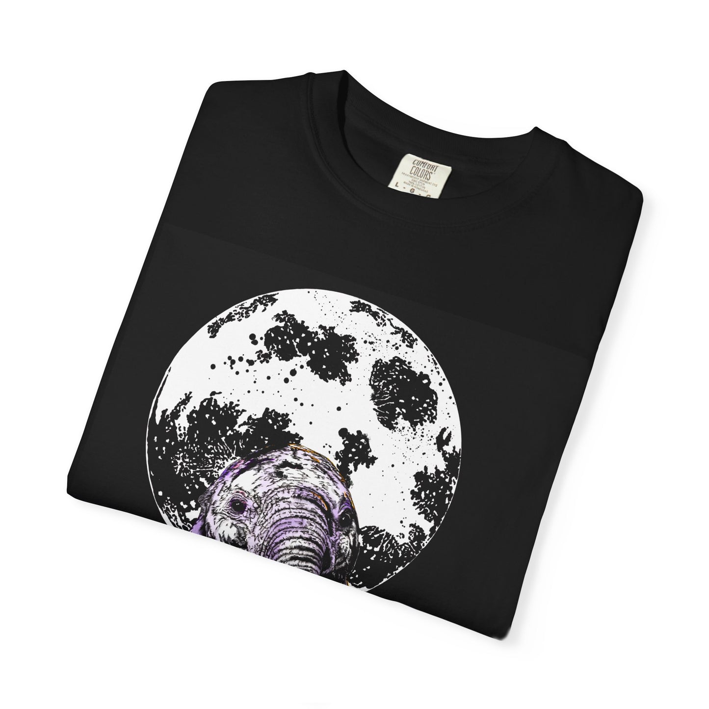 Moonlit Baby Elephant Unisex T-shirt | Eco-Friendly Garment-Dyed Tee