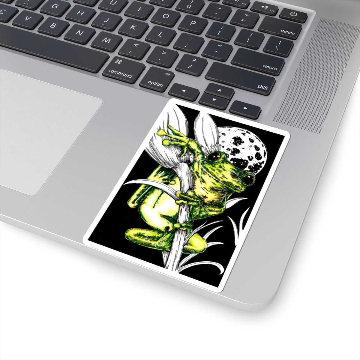 Transform your laptop, water bottle, and more with our Whimsical Frog Kiss-Cut Stickers for Nature Lovers. Perfect for adding a touch of nature-inspired charm!
