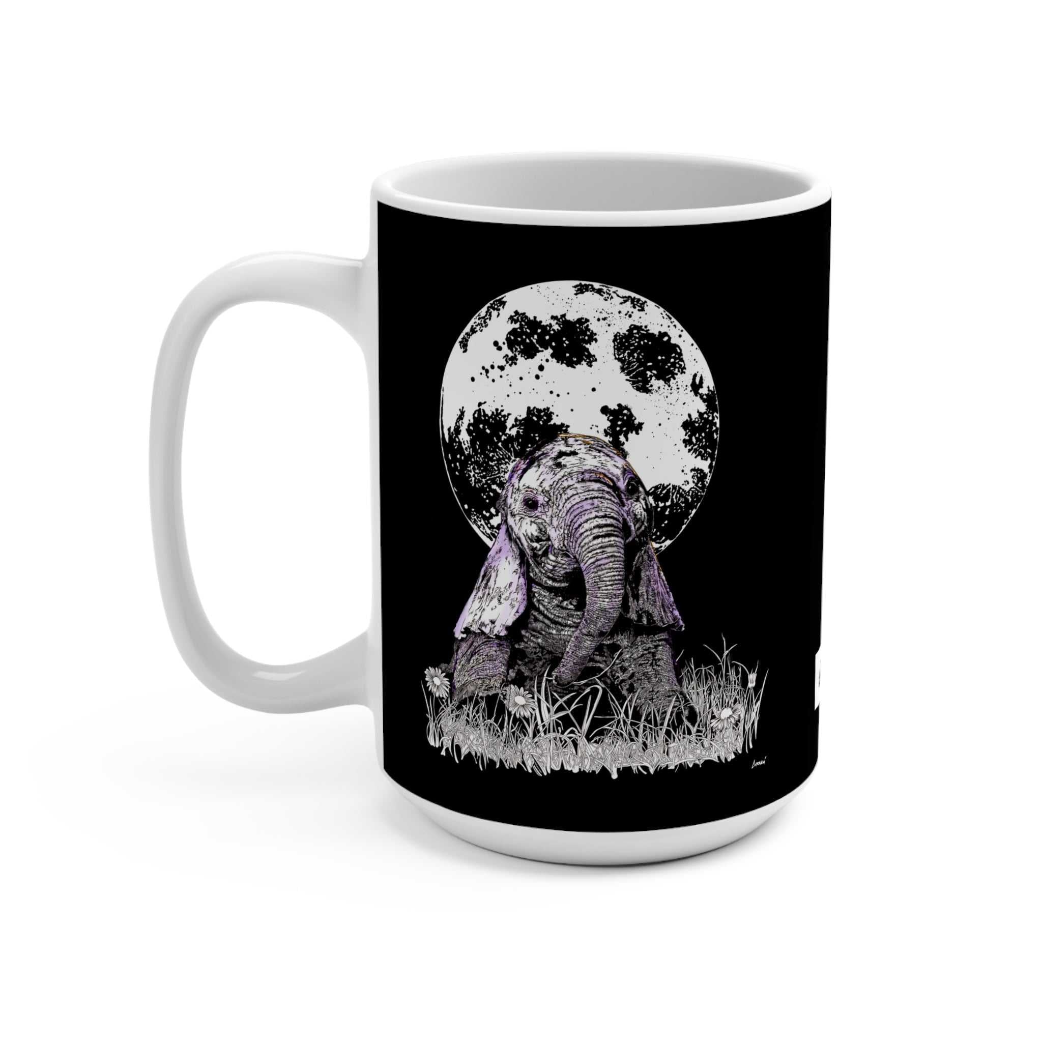 Baby Elephant 15oz Mug – featuring Original Hand-Drawn Art