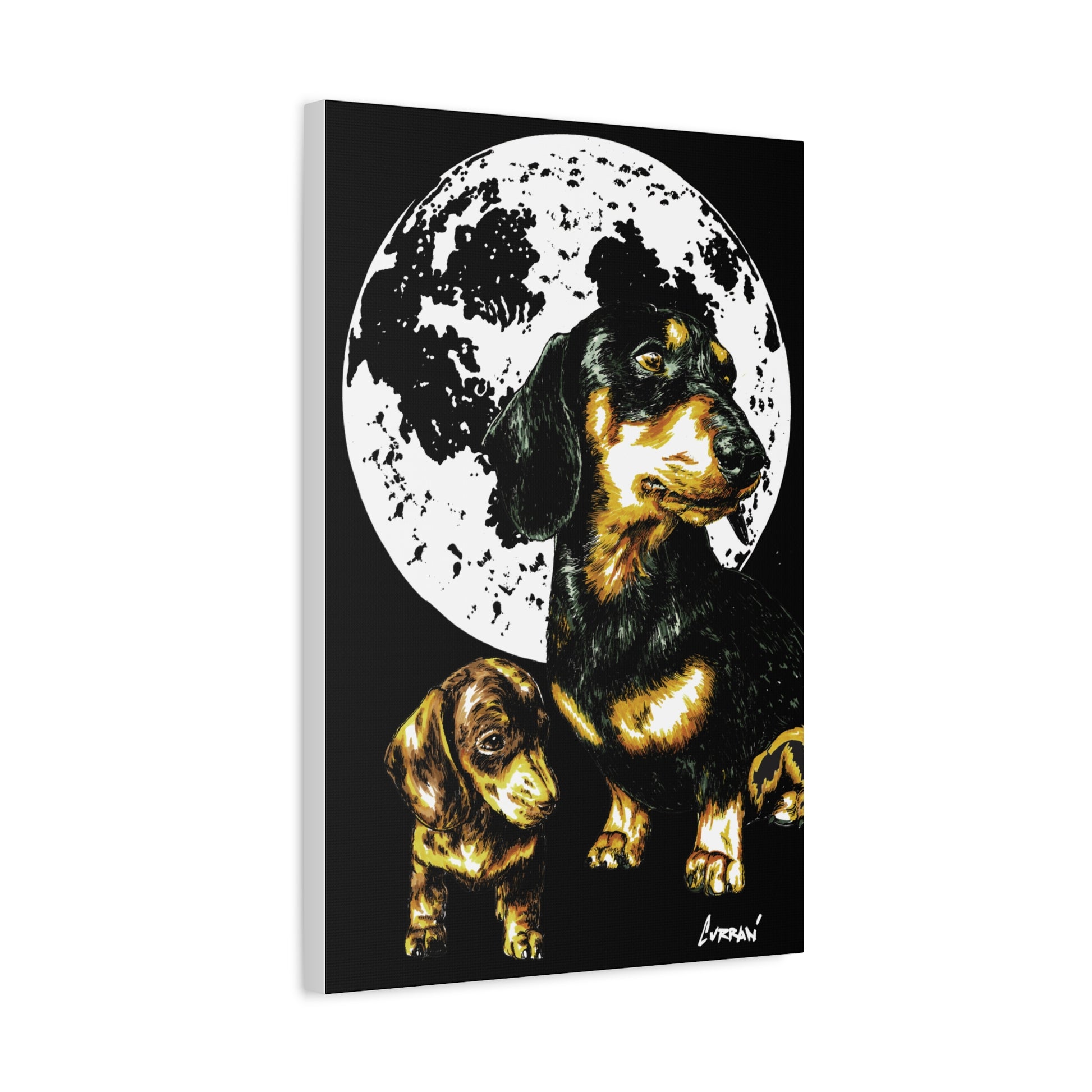 Dachshund Canvas Print of the Original, hand drawn wall art