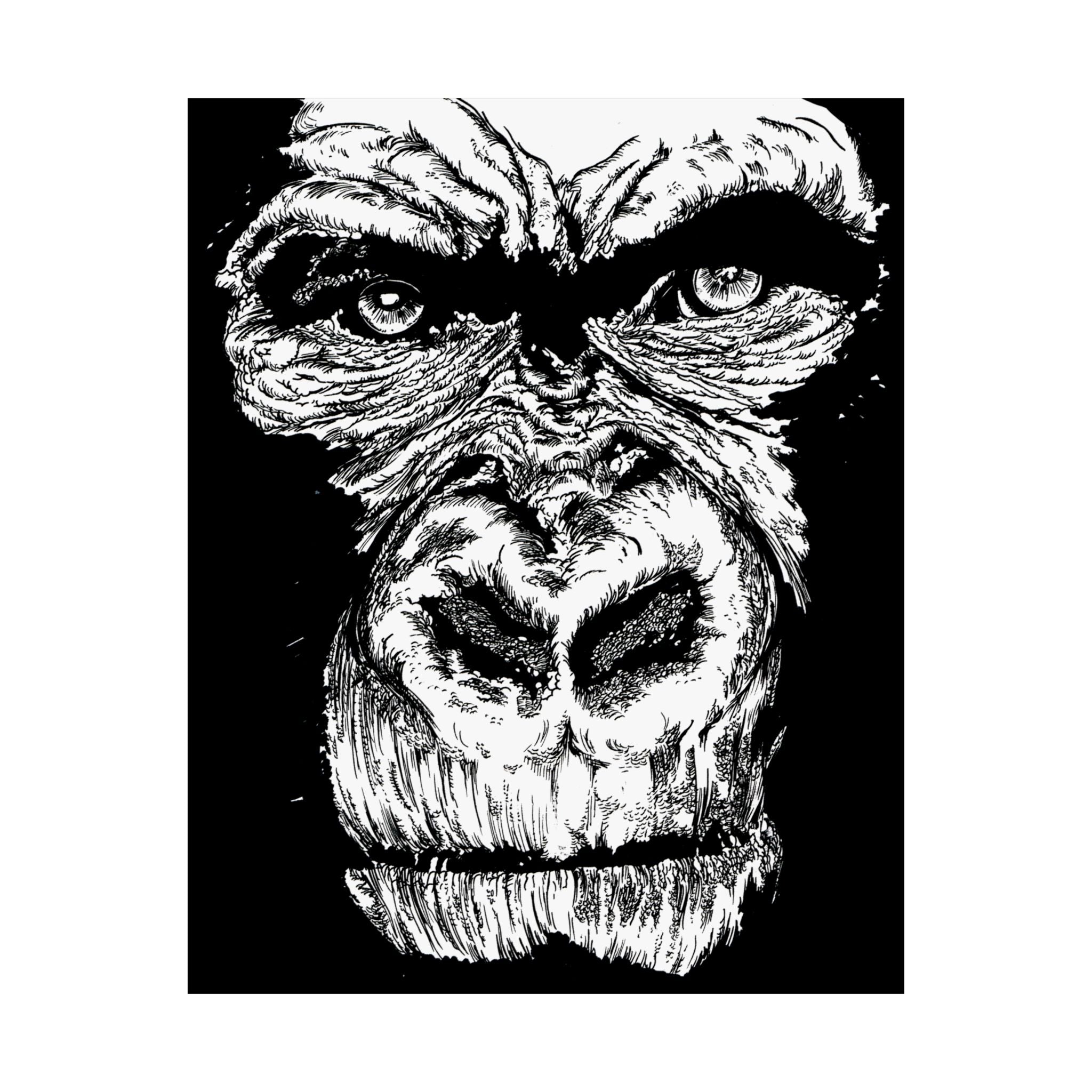 Gorilla Art Satin Poster | Eye-Catching Wildlife Decor