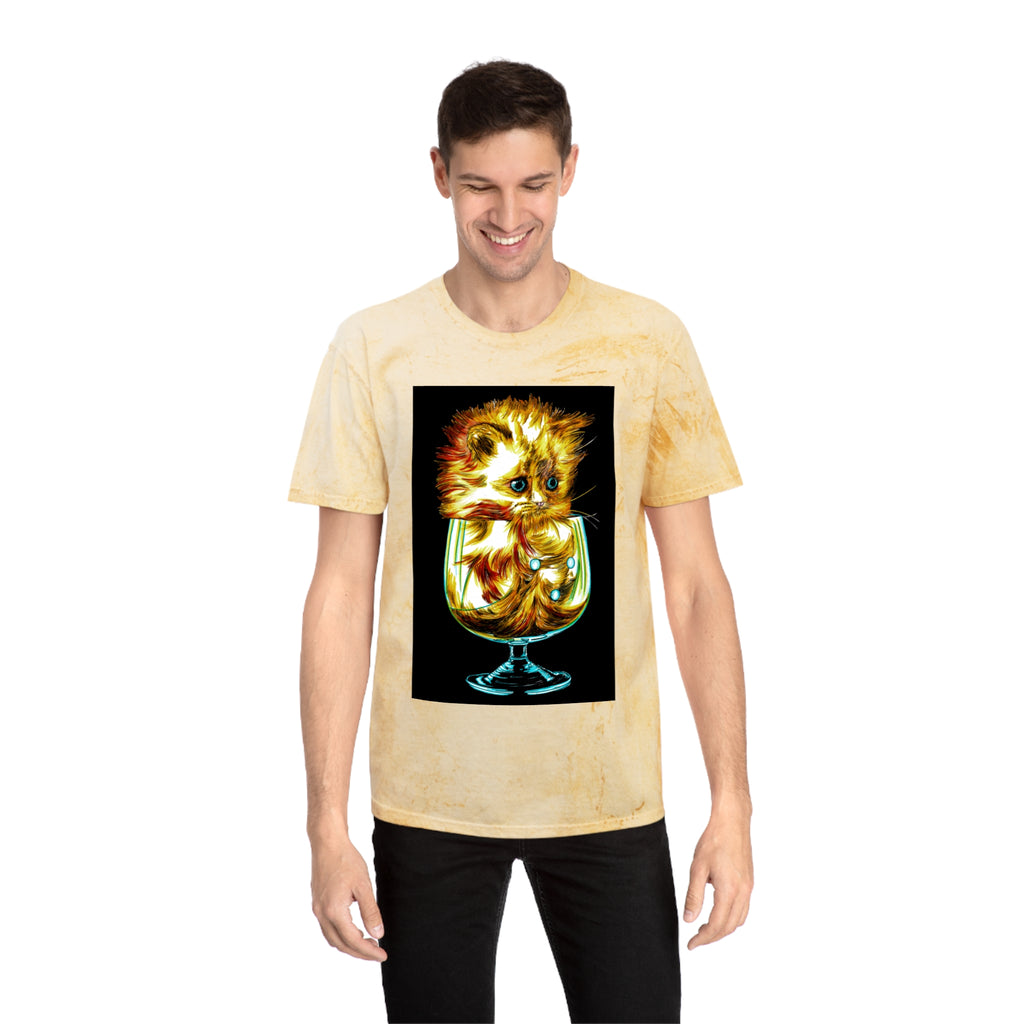 Color Blast Kitten T-Shirt – Artistic Tee for Cat Lovers