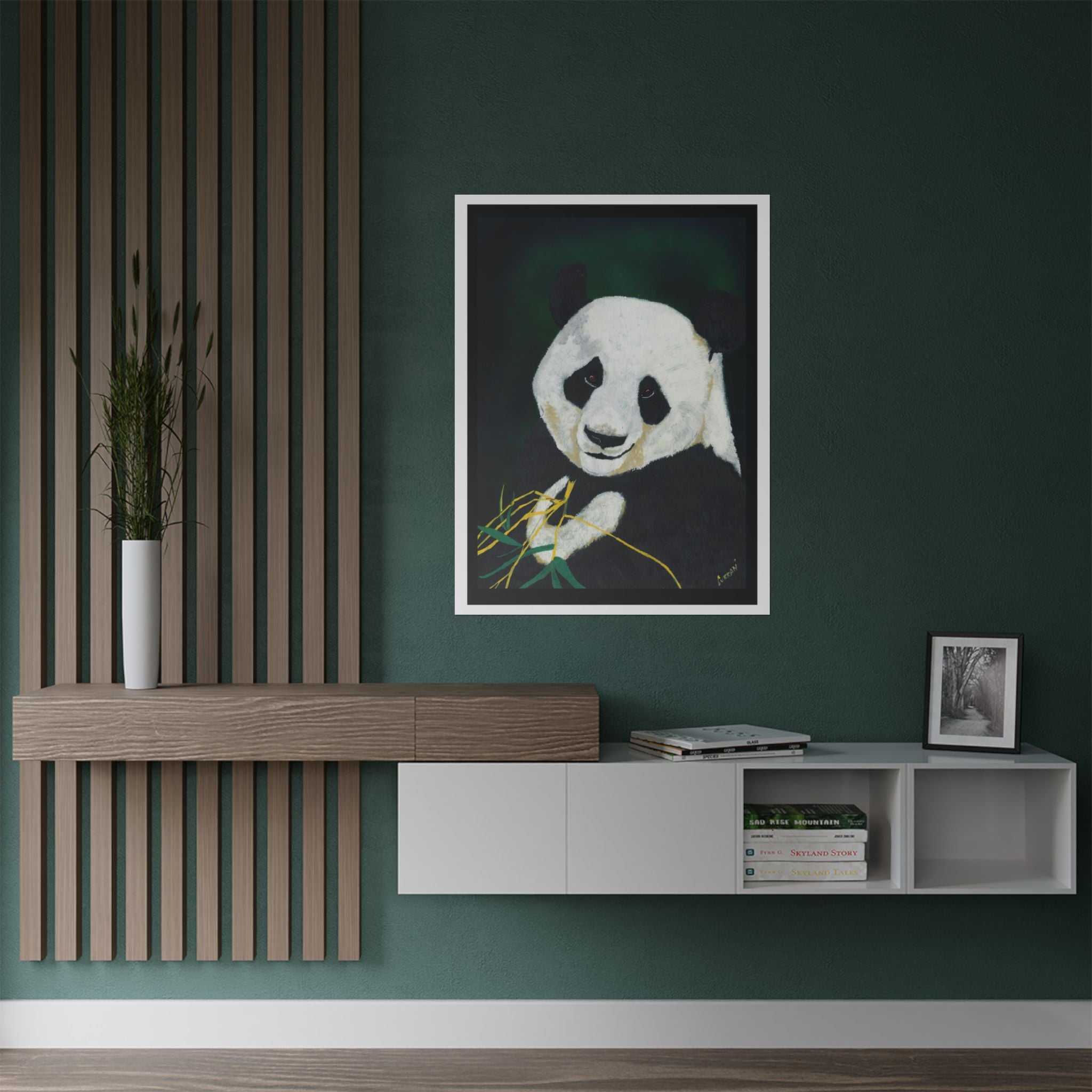 Giant Panda Portrait Satin Poster - Wall Art for Nature Lovers