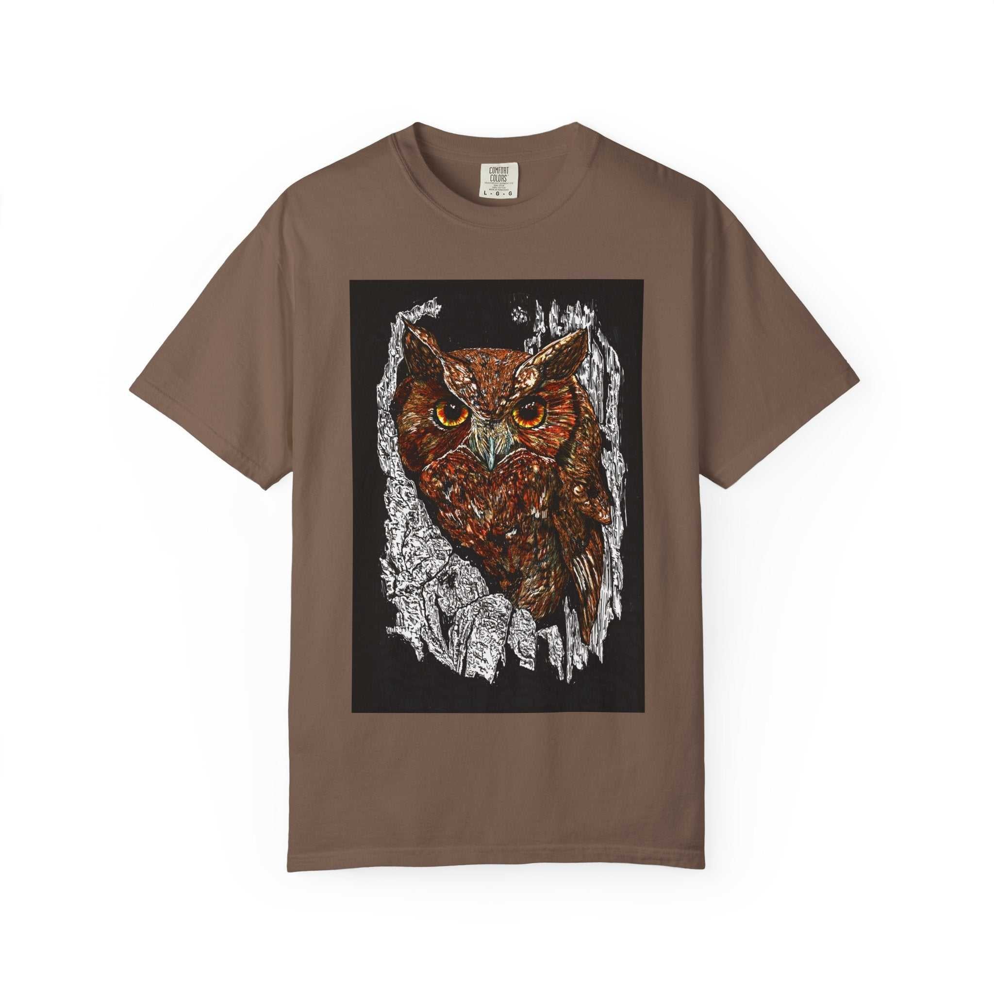 Artistic Owl Unisex Garment-Dyed T-Shirt