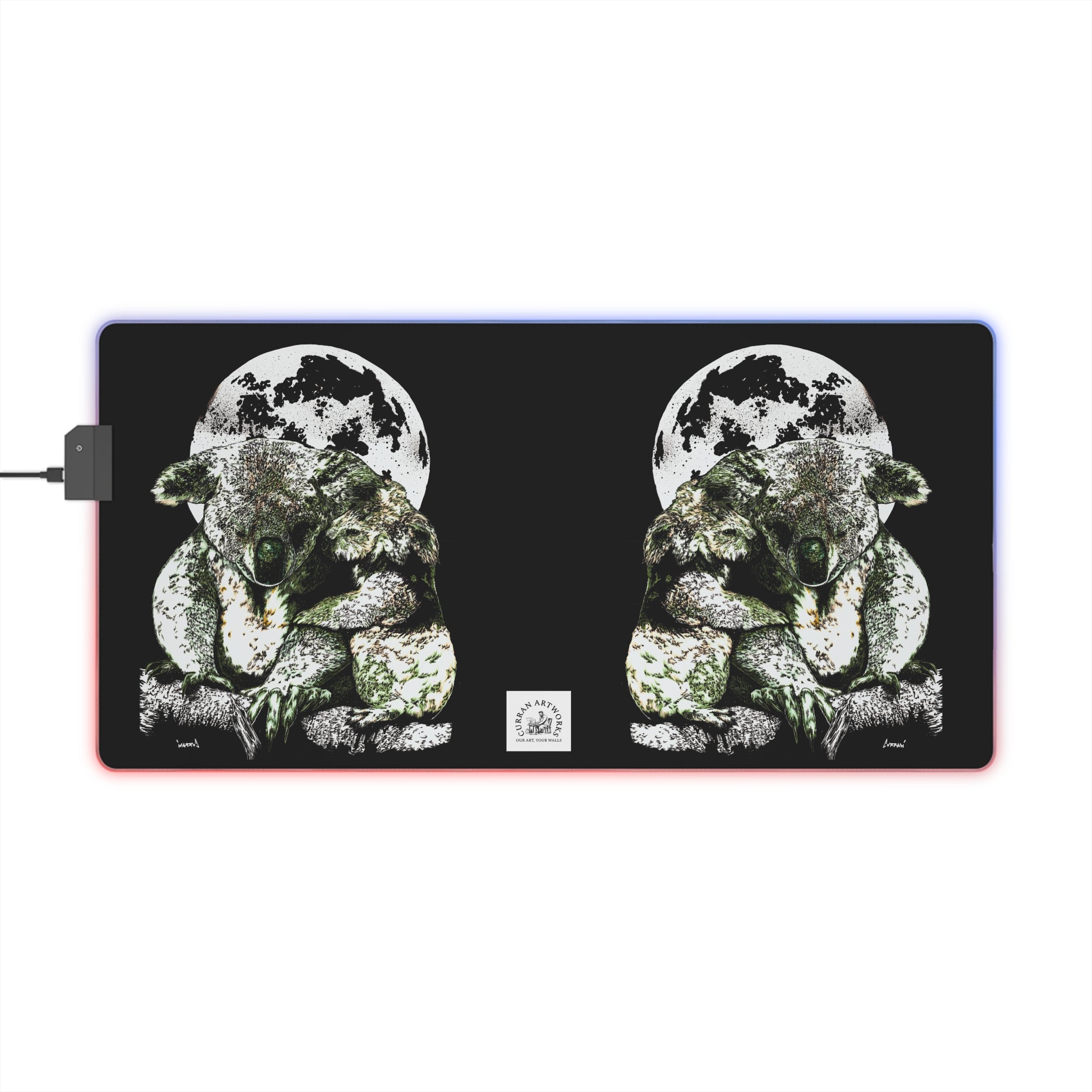 Koala with Moon LED Gaming Mouse Pad, Perfect for Gamers