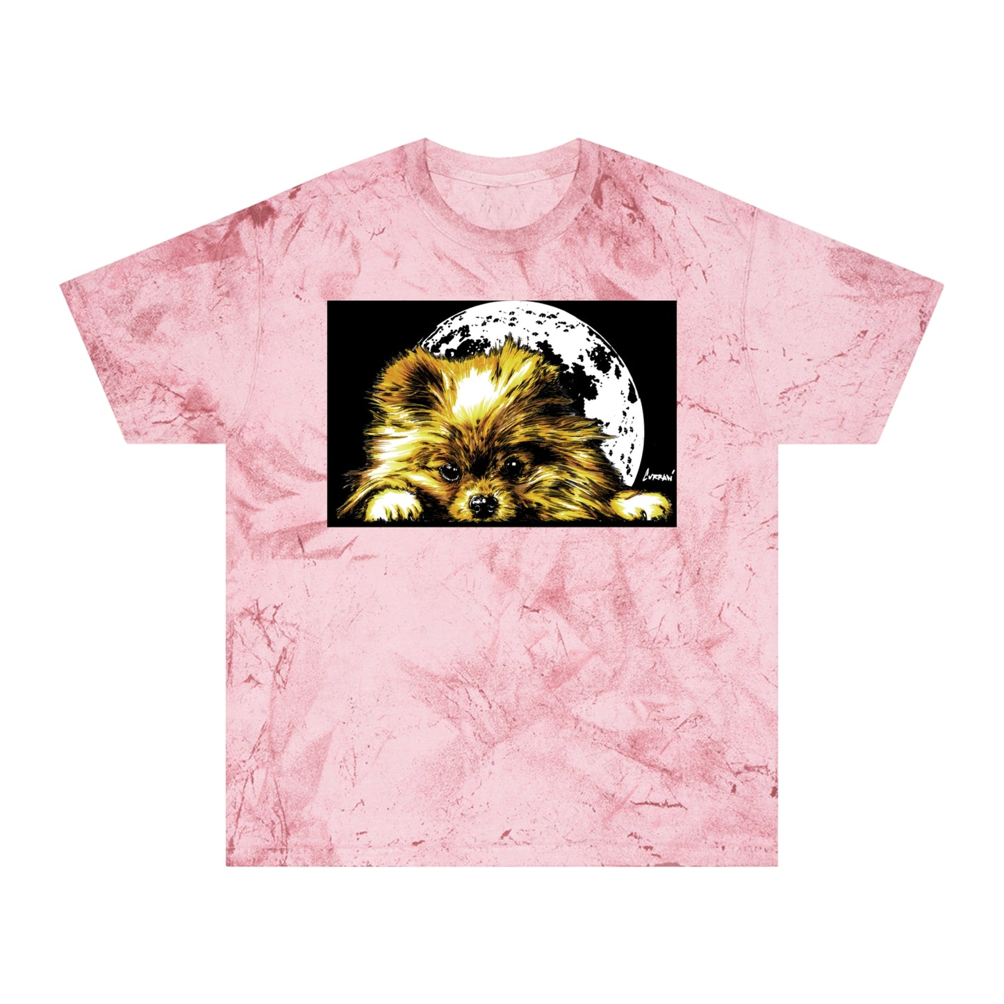 Color Blast T-Shirt with Dog Design - Unisex Moonlit Pet Tee