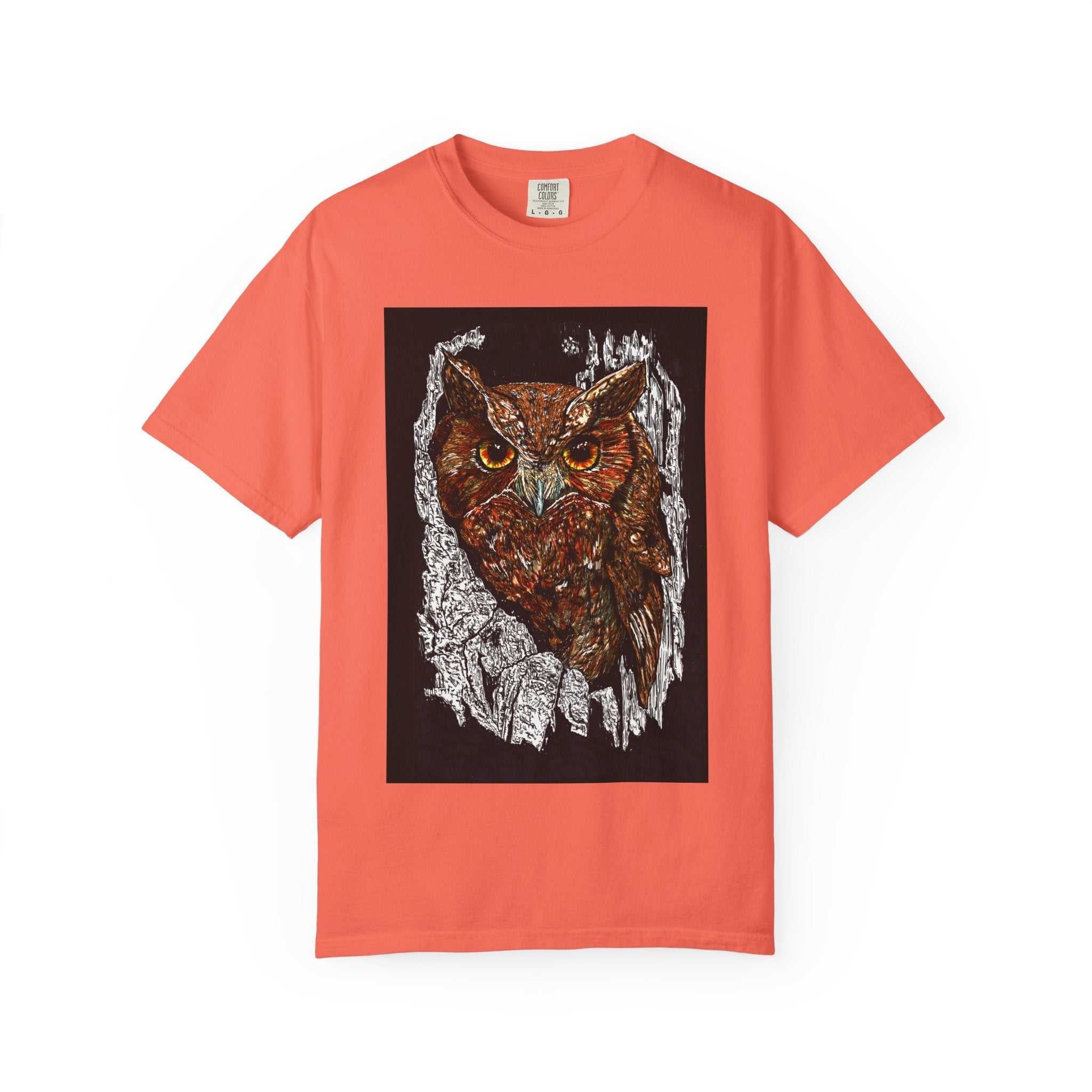 Artistic Owl Unisex Garment-Dyed T-Shirt