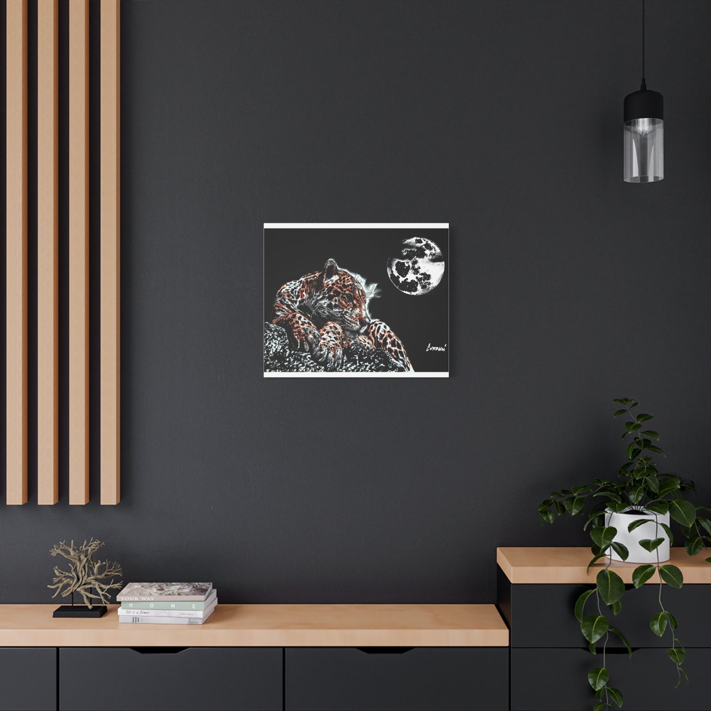 Leopard Canvas Art – Original Hand-Drawn Realistic Big Cat Wall Decor printed on Matte Canvas, Stretched, 1.25"