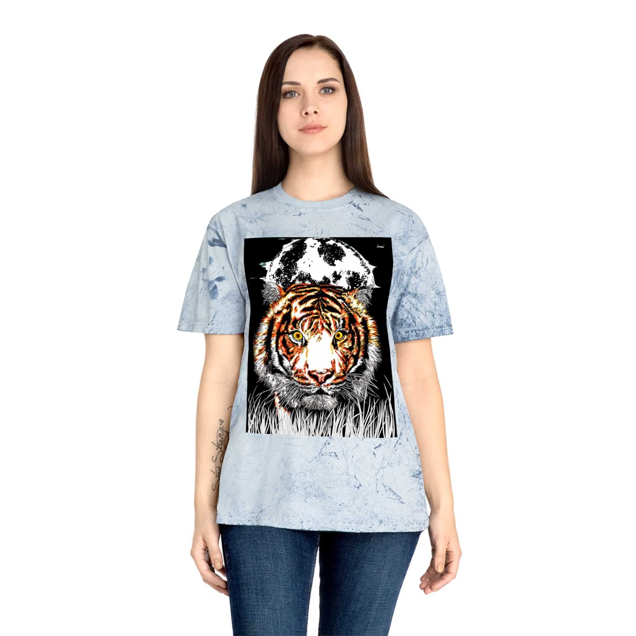 Color Blast Tiger Unisex T Shirt Original Hand Drawn Art