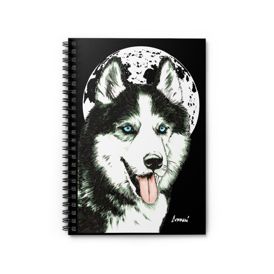 Siberian Husky Spiral Notebook – Ruled Line, Original Hand-Drawn Art