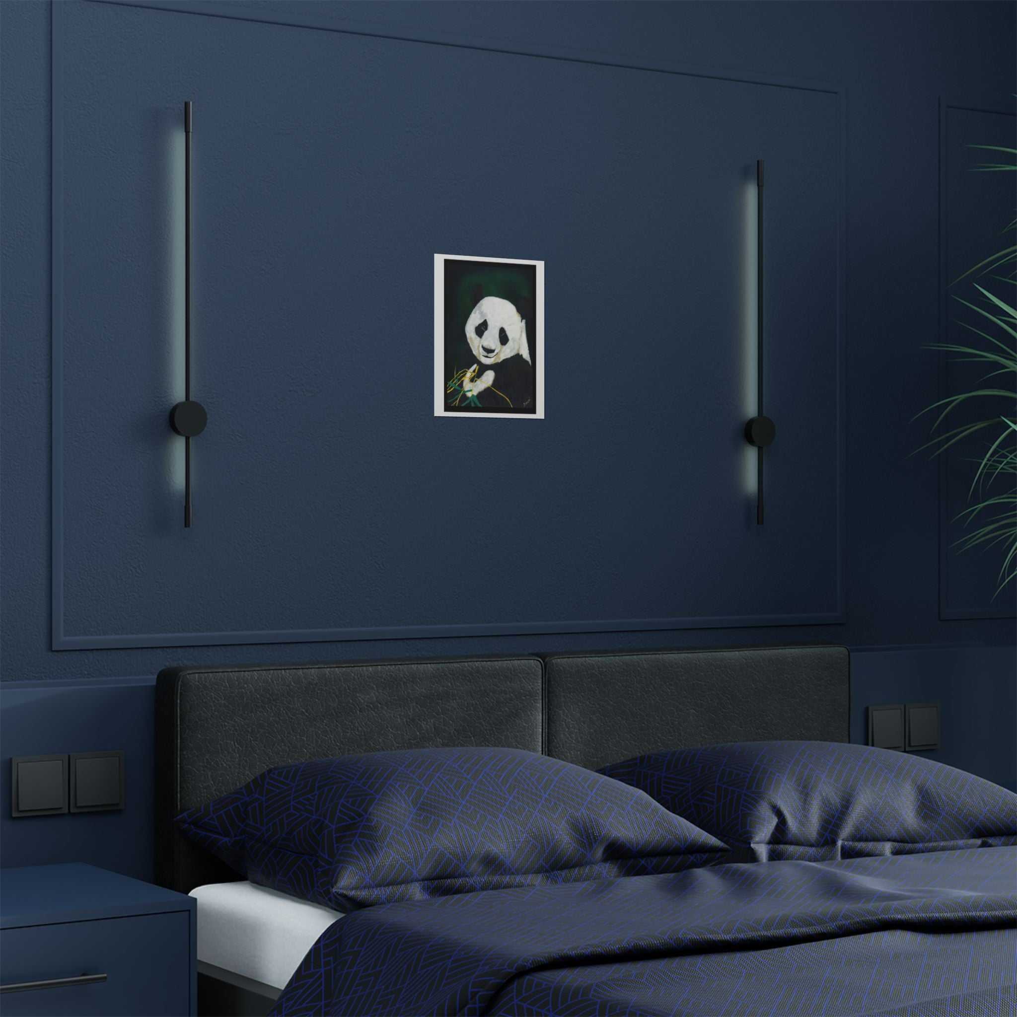 Giant Panda Portrait Satin Poster - Wall Art for Nature Lovers