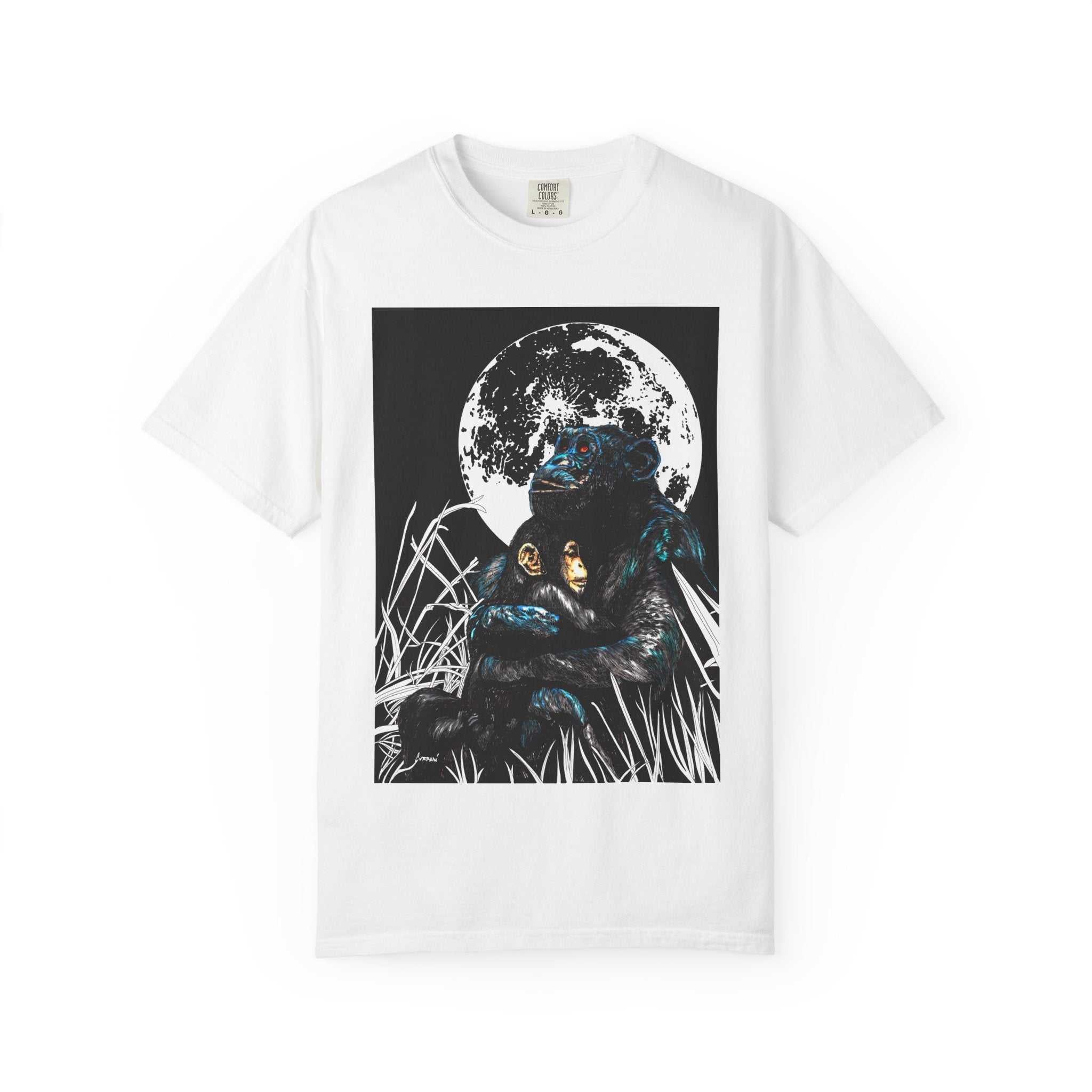 Moonlit Gorilla and Child Unisex Garment-Dyed T-Shirt