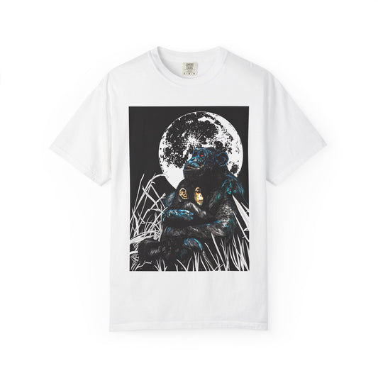 Moonlit Gorilla and Child Unisex Garment-Dyed T-Shirt