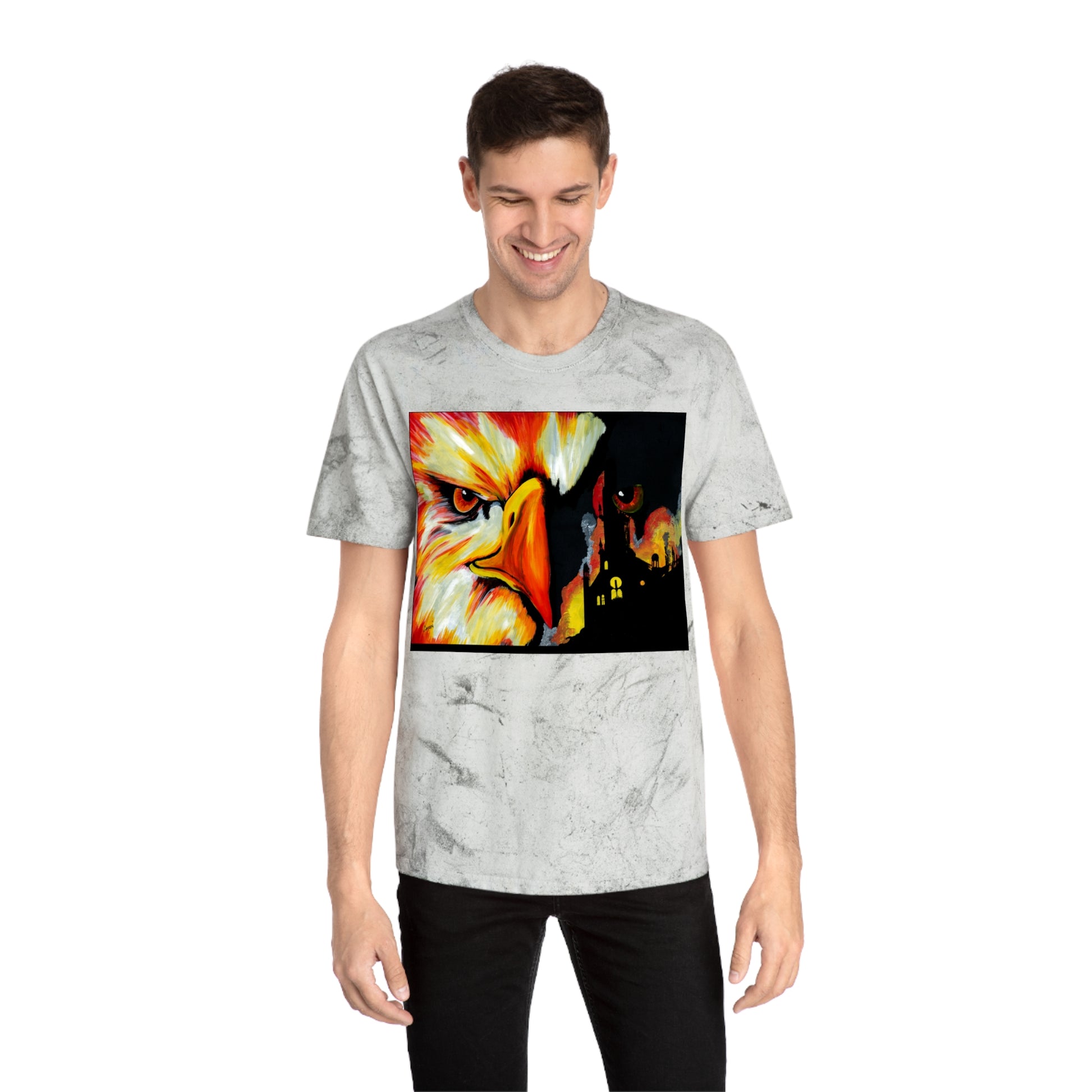 Phoenix Rising Color Blast T Shirt Original Hand Painted Art