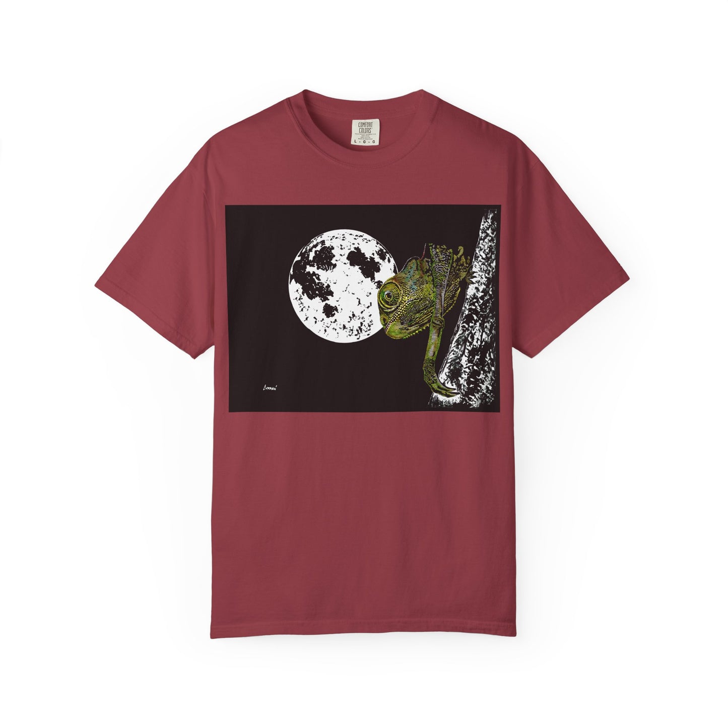 Moonlit Chameleon Unisex T-Shirt - Nature-Inspired Art Tee for Wildlife Lovers